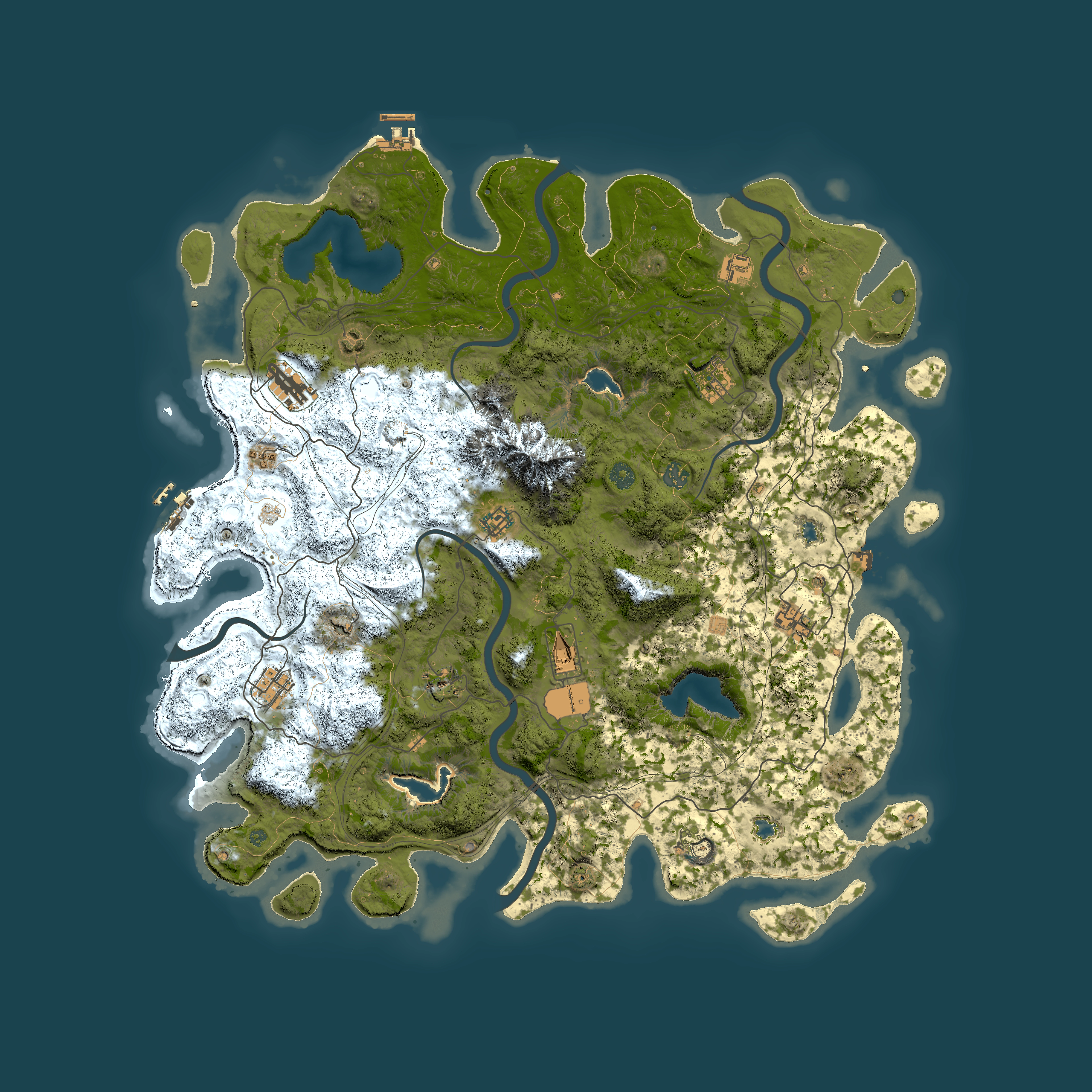 Full top-down render of Rust map seed 683388495, 5000x5000m