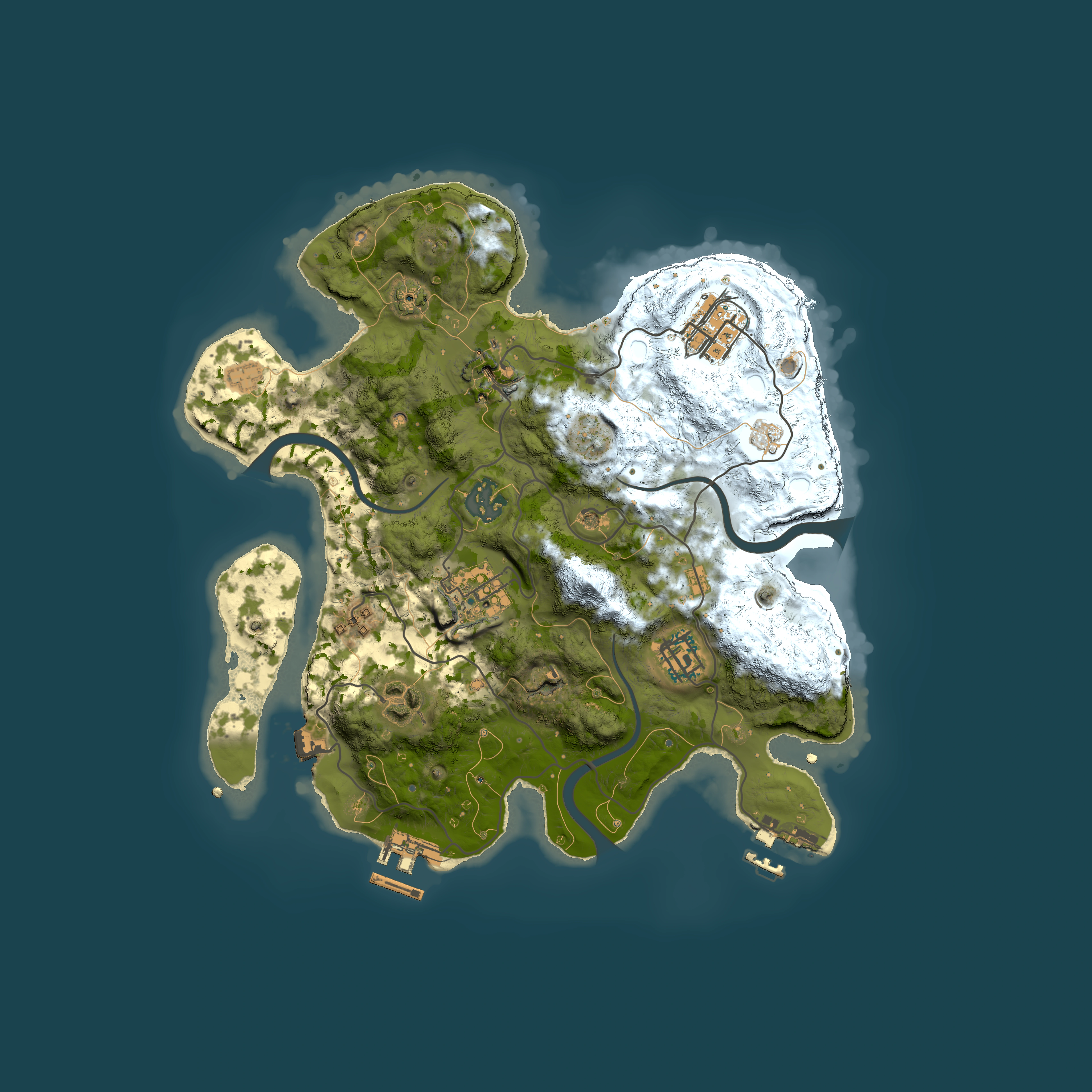 Full top-down render of Rust map seed 1589469659, 3000x3000m