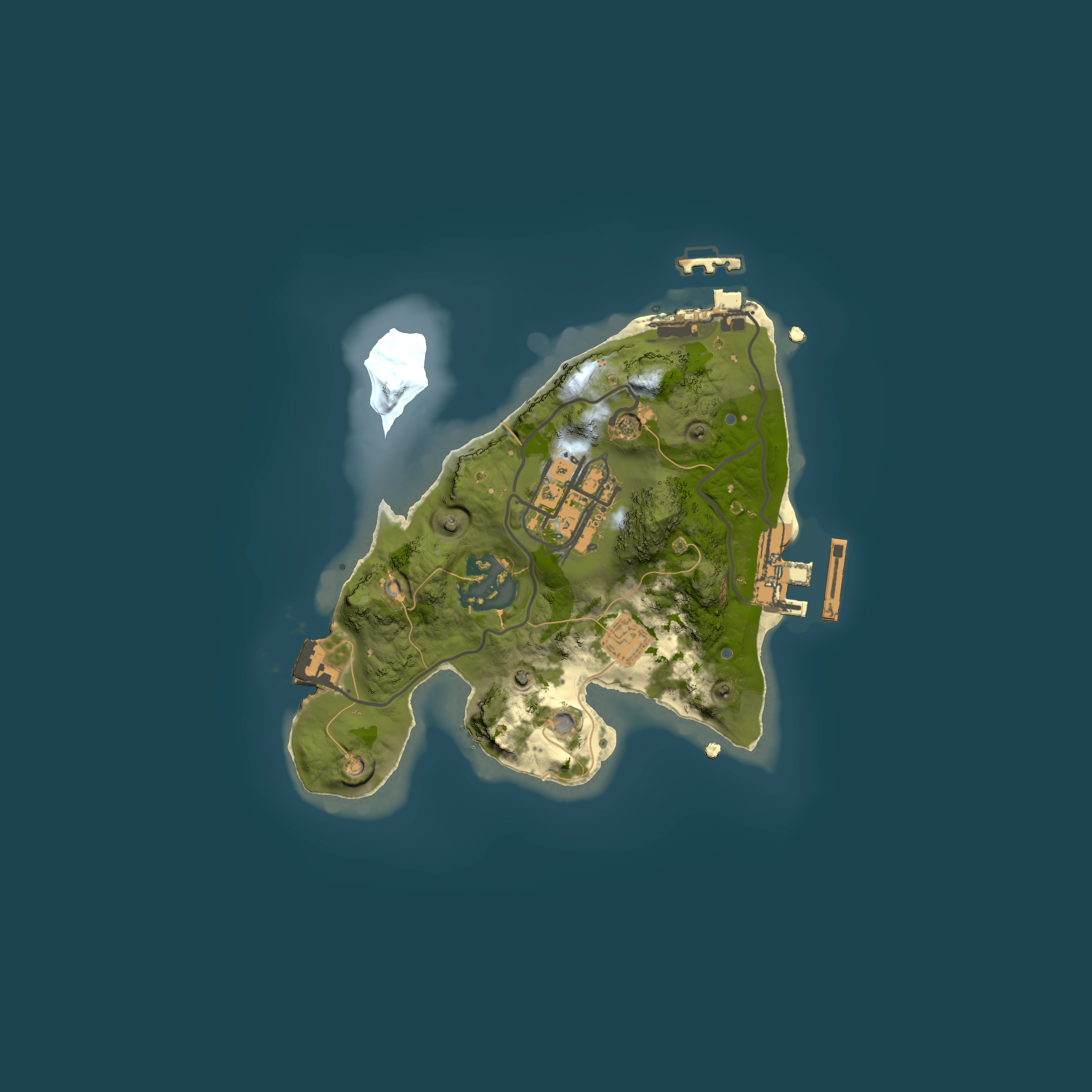 Full top-down render of Rust map seed 1842741110, 1800x1800m