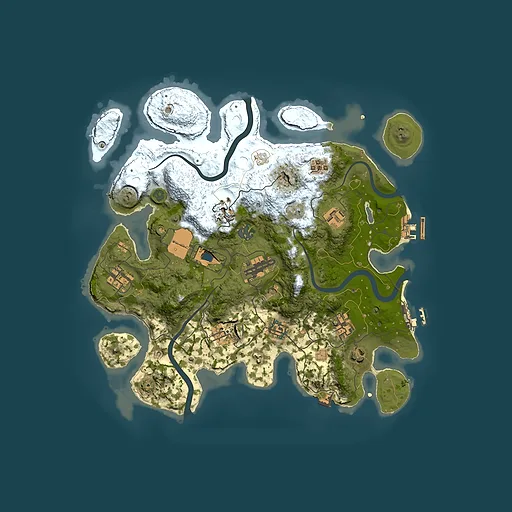 Rust map seed 916297123, 3500x3500m top-down preview
