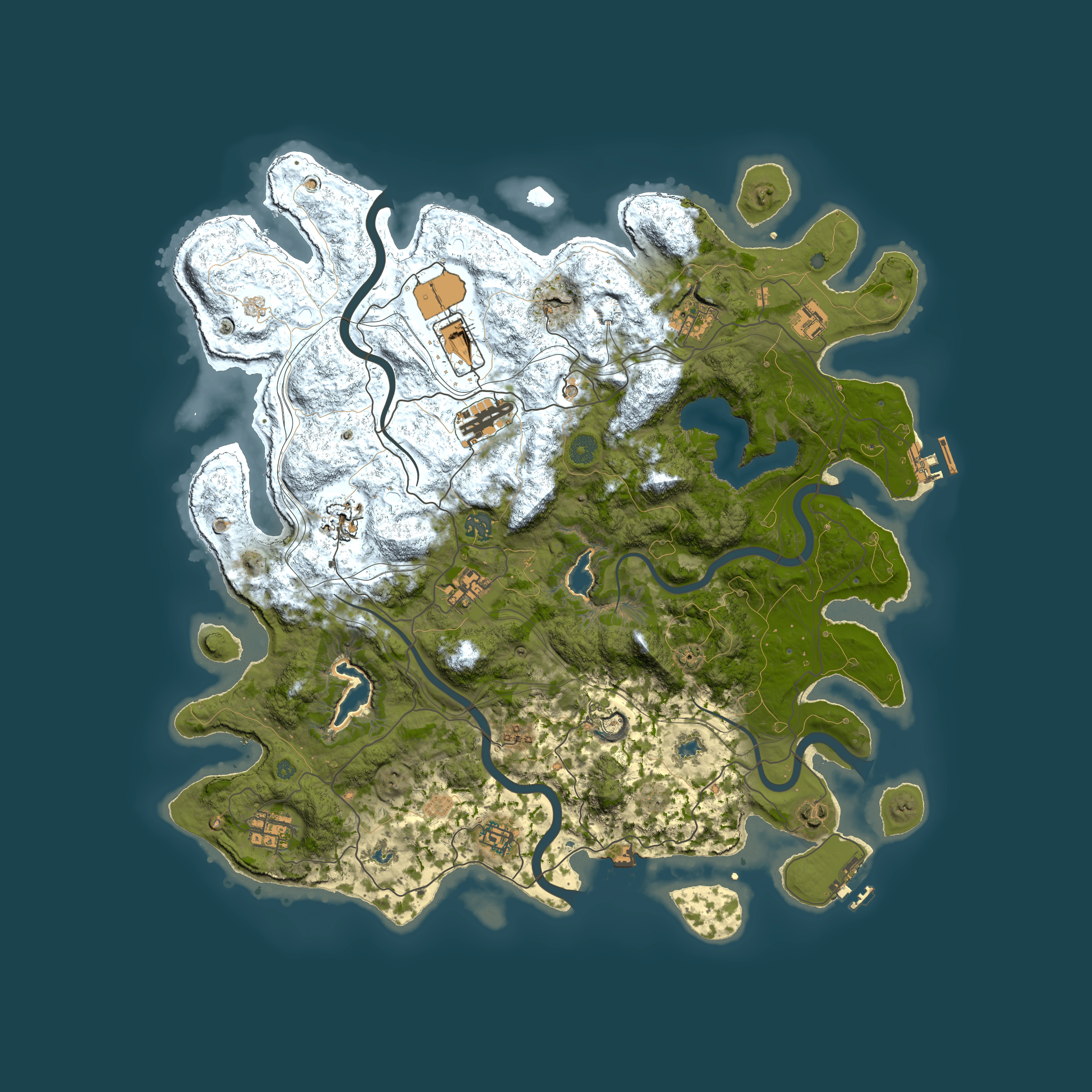 Full top-down render of Rust map seed 9408917, 4500x4500m