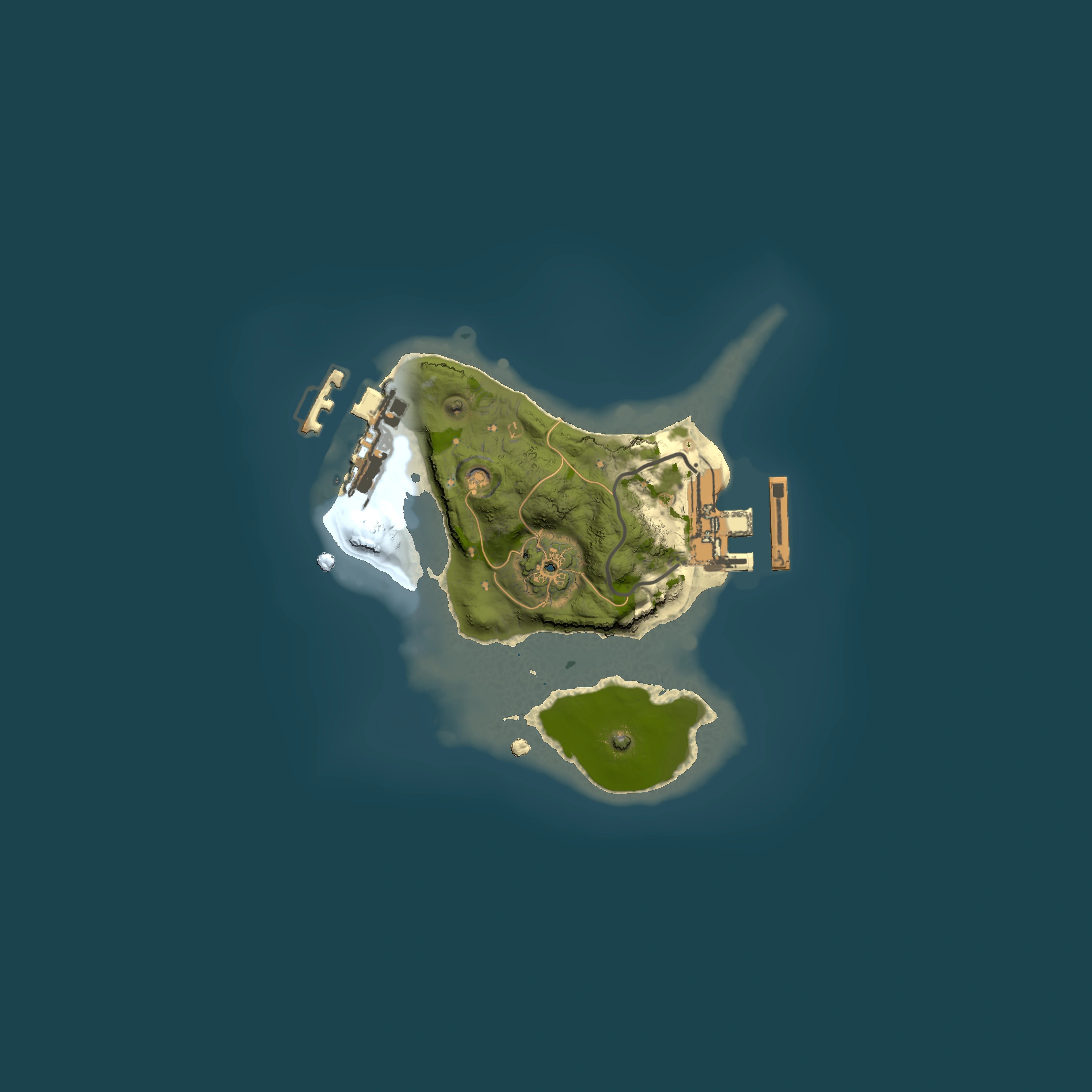 Full top-down render of Rust map seed 1429481474, 1500x1500m