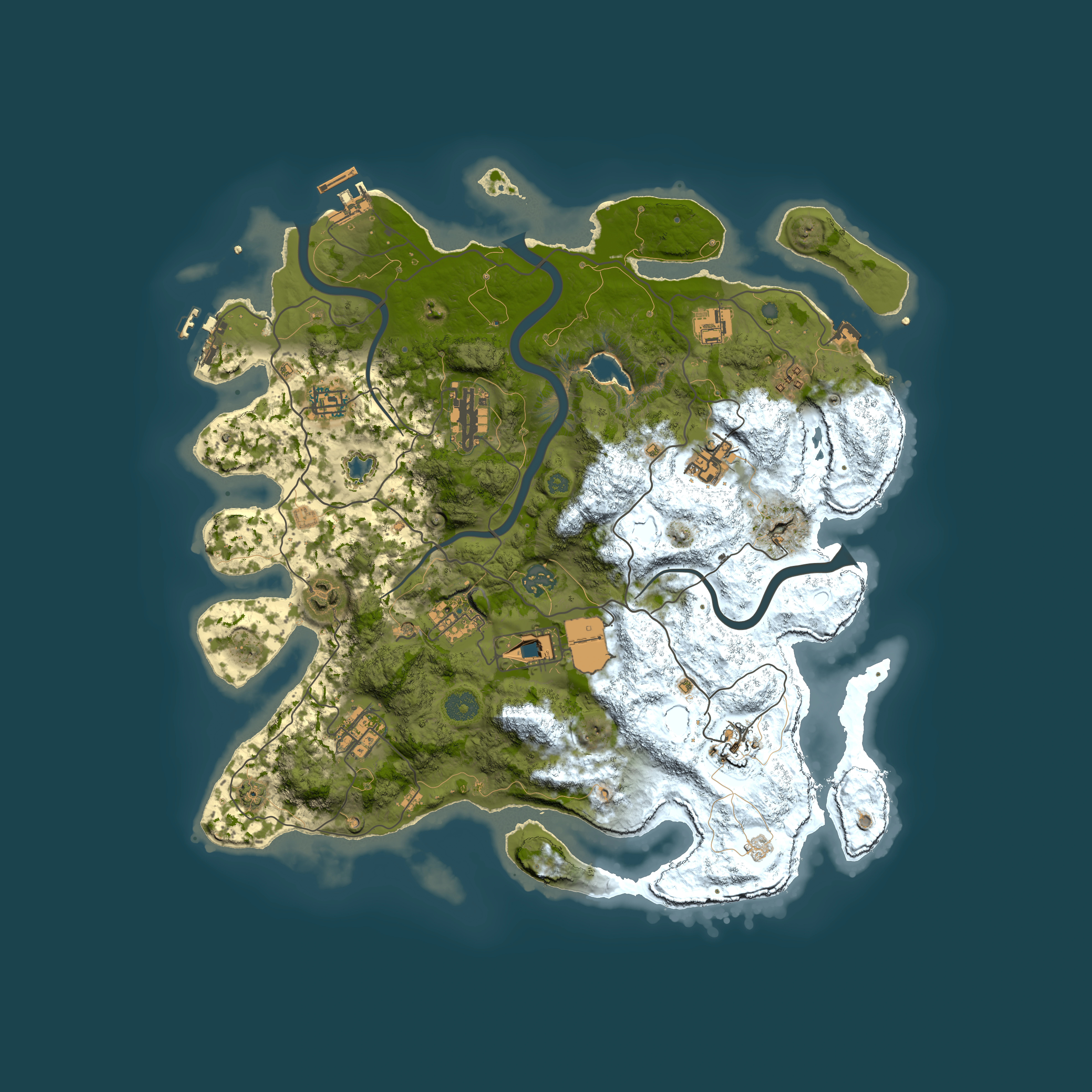 Full top-down render of Rust map seed 841340266, 4000x4000m