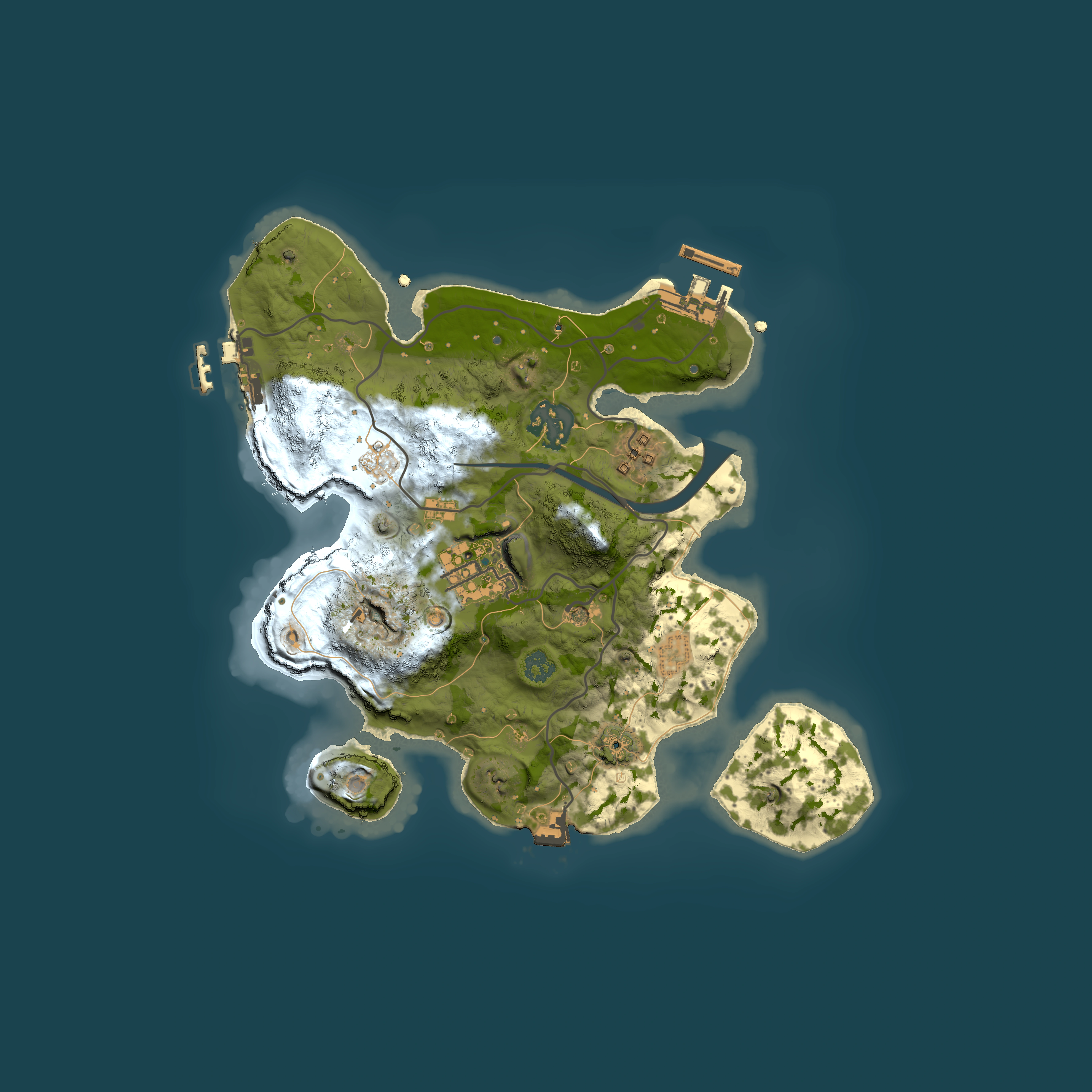 Full top-down render of Rust map seed 1237495363, 2500x2500m