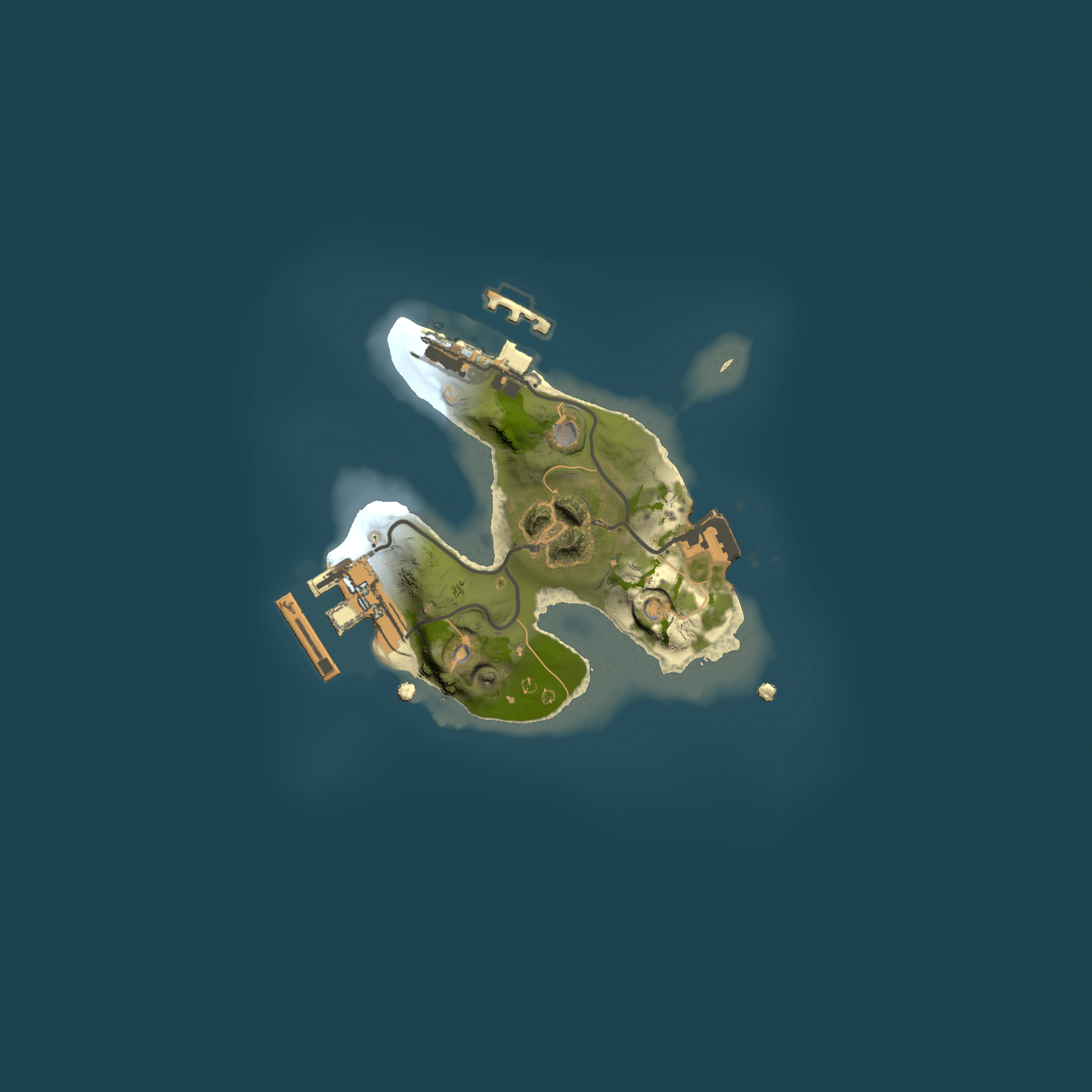 Full top-down render of Rust map seed 1560095904, 1500x1500m
