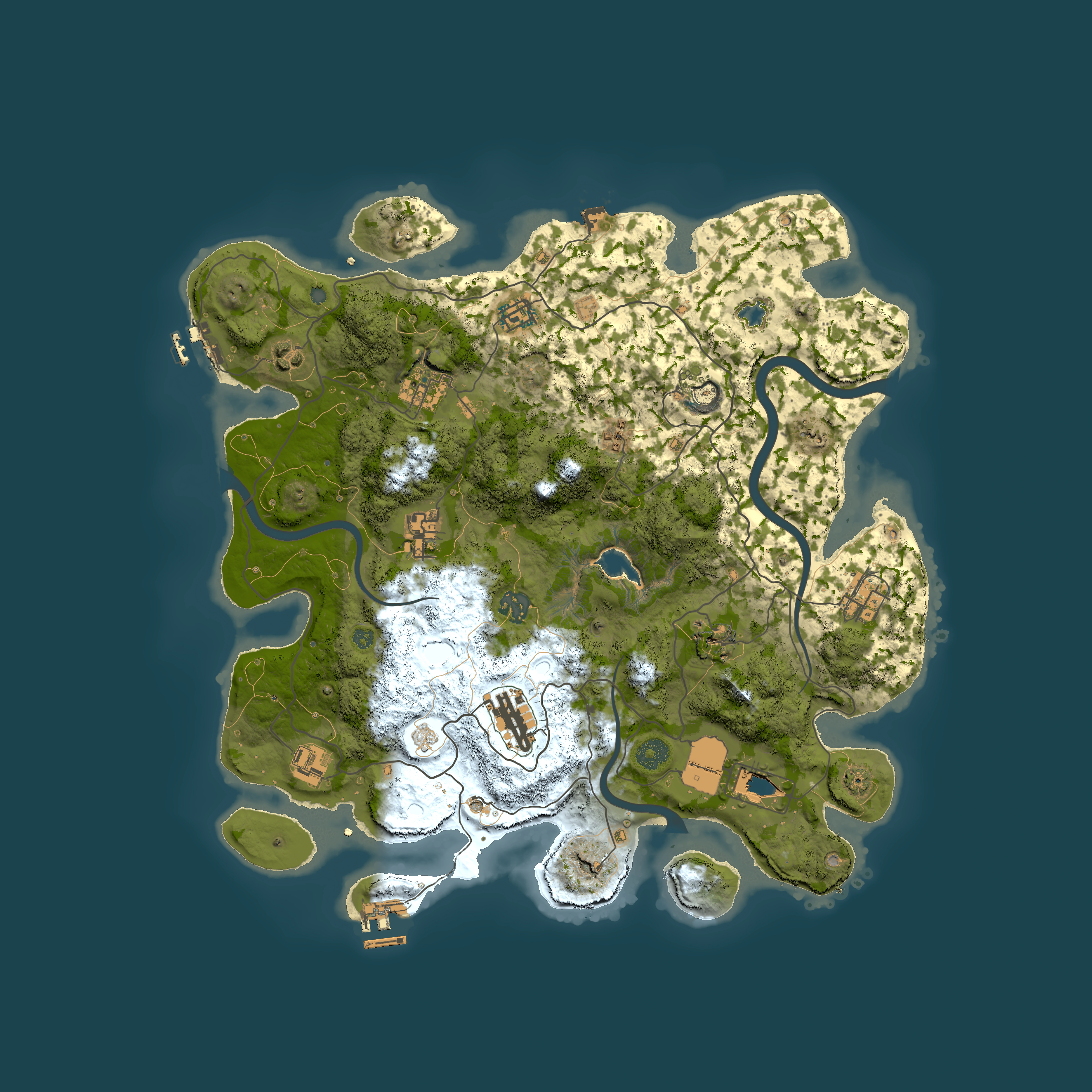 Full top-down render of Rust map seed 1916283875, 4000x4000m