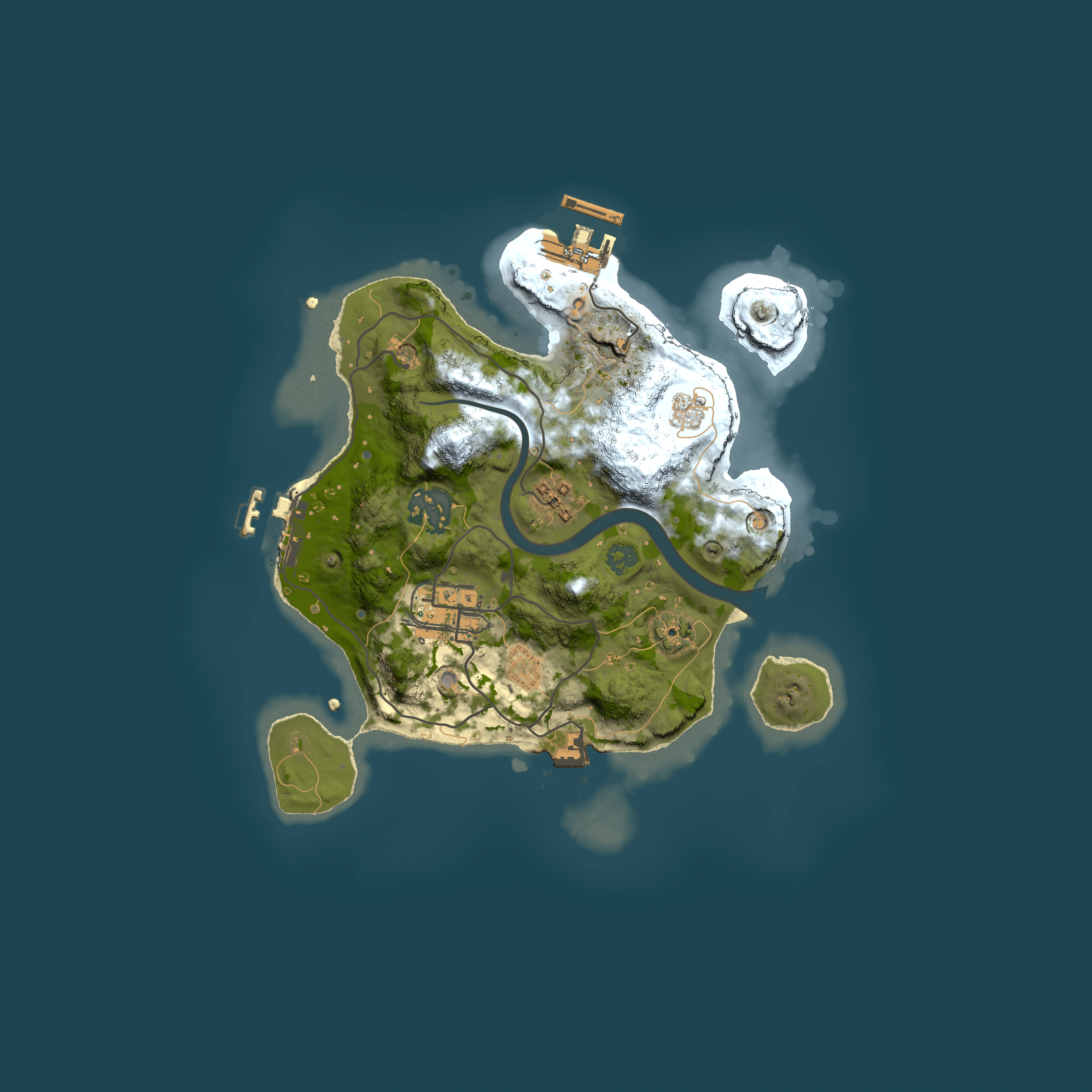 Full top-down render of Rust map seed 1108718219, 2500x2500m