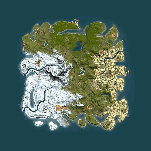 Rust map seed 1717599690, 5000x5000m top-down preview