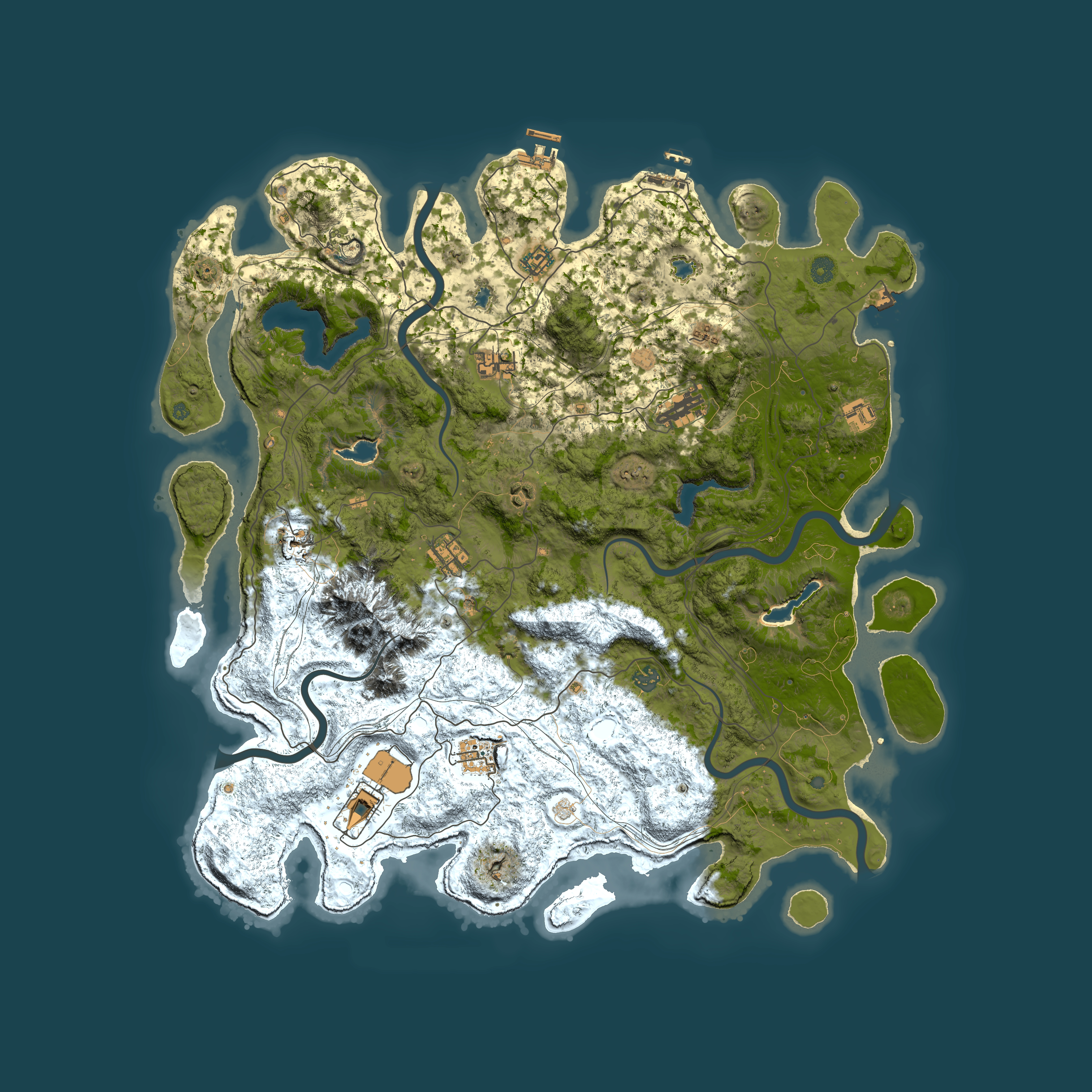 Full top-down render of Rust map seed 1906426010, 5000x5000m