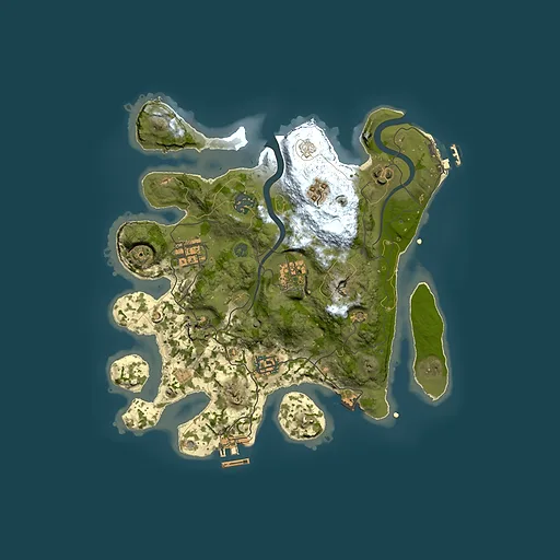 Rust map seed 1387318098, 3000x3000m top-down preview
