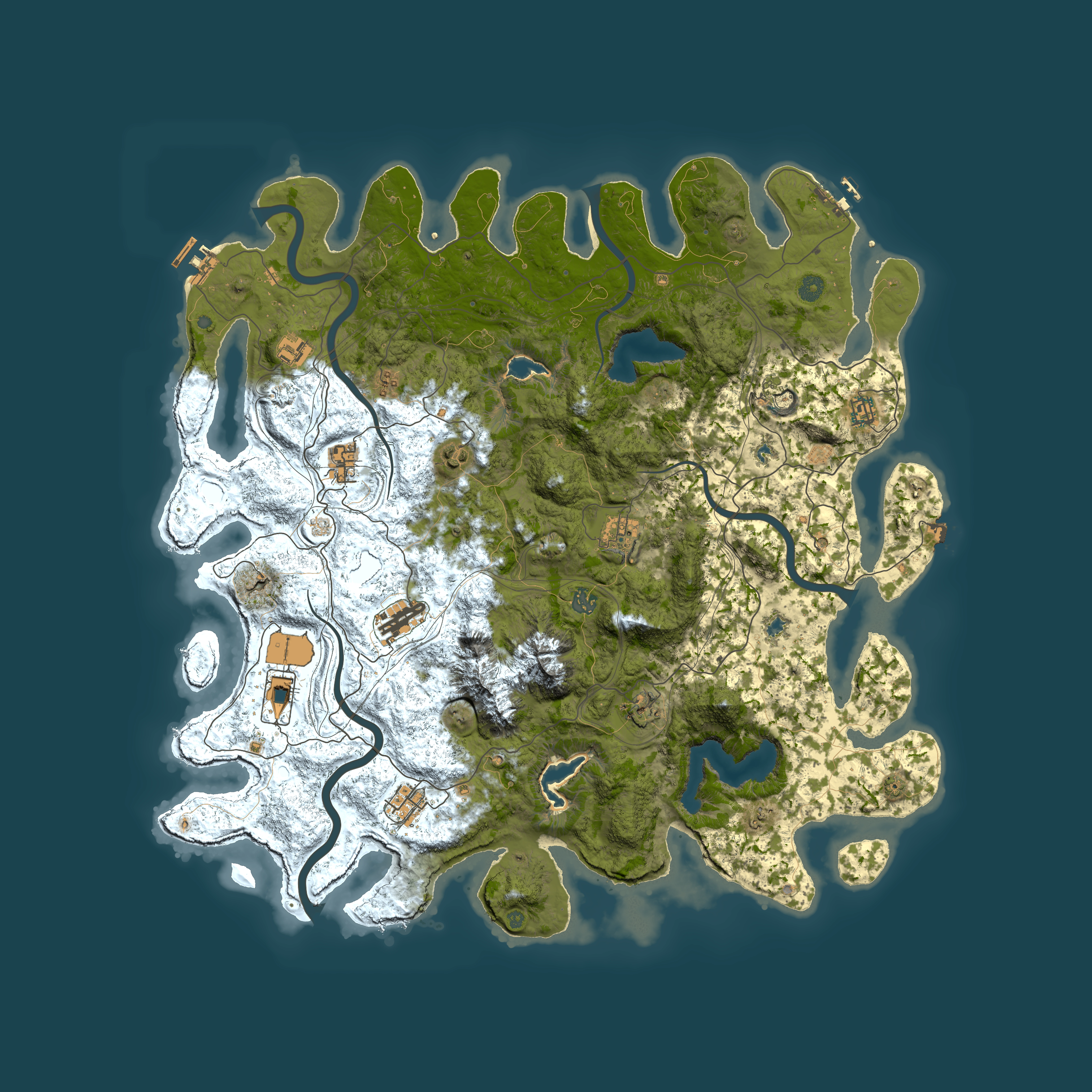 Full top-down render of Rust map seed 1928151368, 5000x5000m