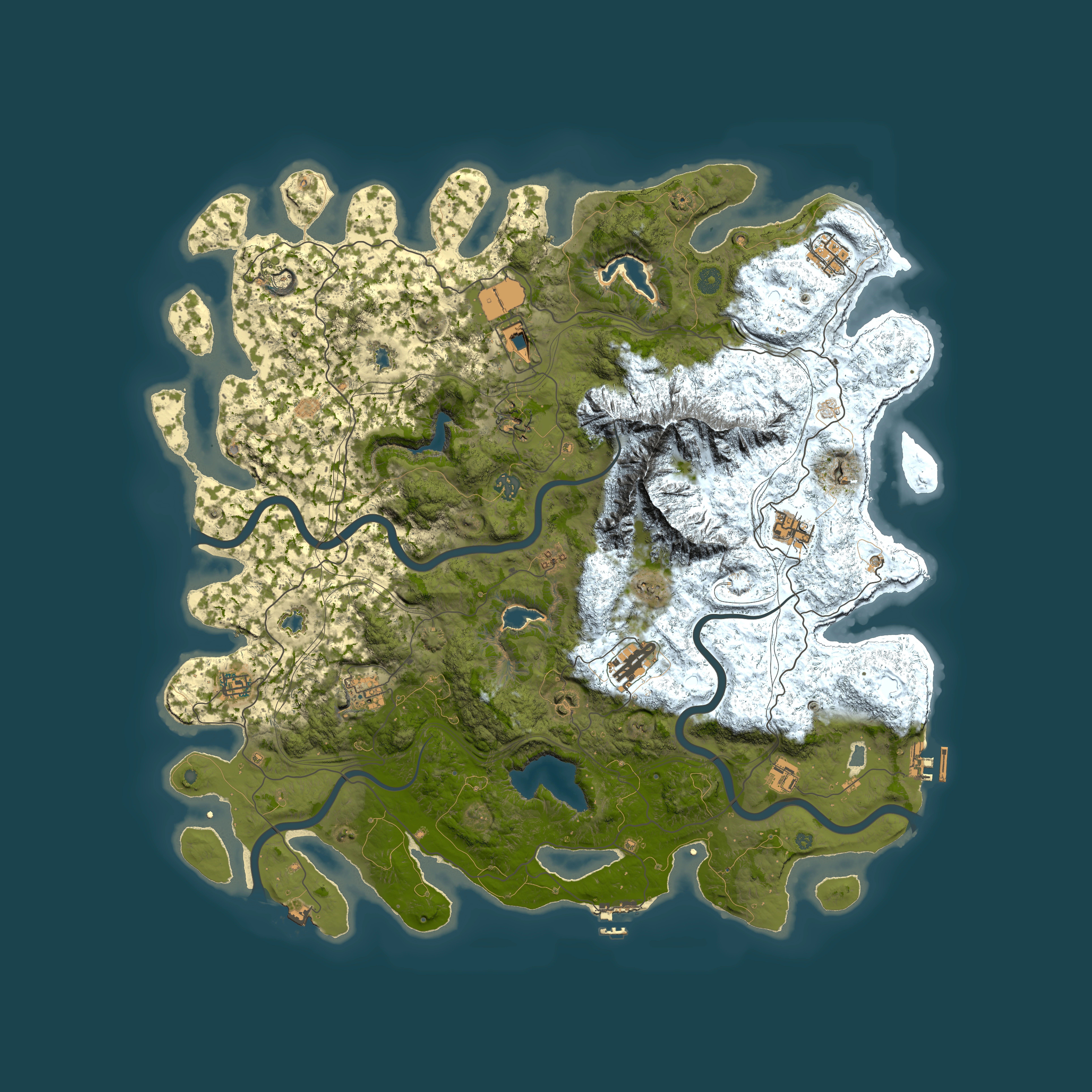 Full top-down render of Rust map seed 1247193513, 5000x5000m