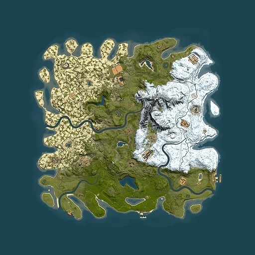 Rust map seed 1247193513, 5000x5000m top-down preview