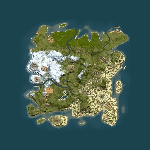 Rust map seed 1040973338, 4000x4000m top-down preview