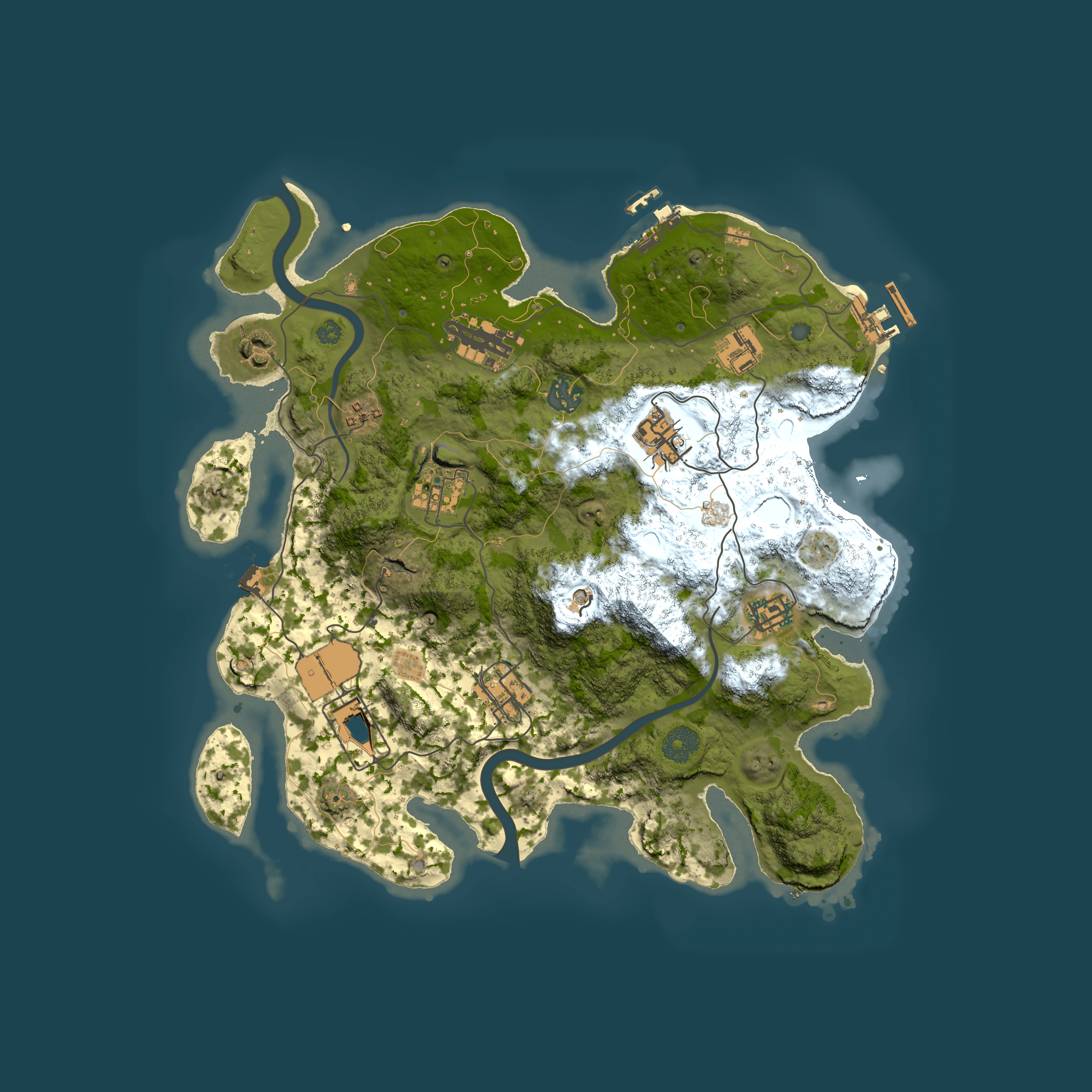 Full top-down render of Rust map seed 1440565853, 3500x3500m