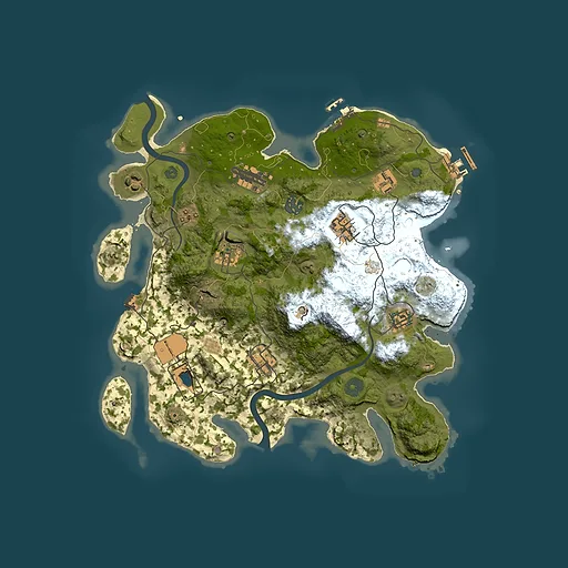 Rust map seed 1440565853, 3500x3500m top-down preview