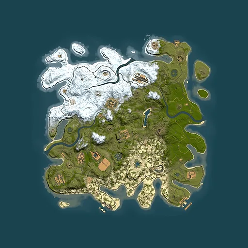 Rust map seed 1282148809, 4000x4000m top-down preview