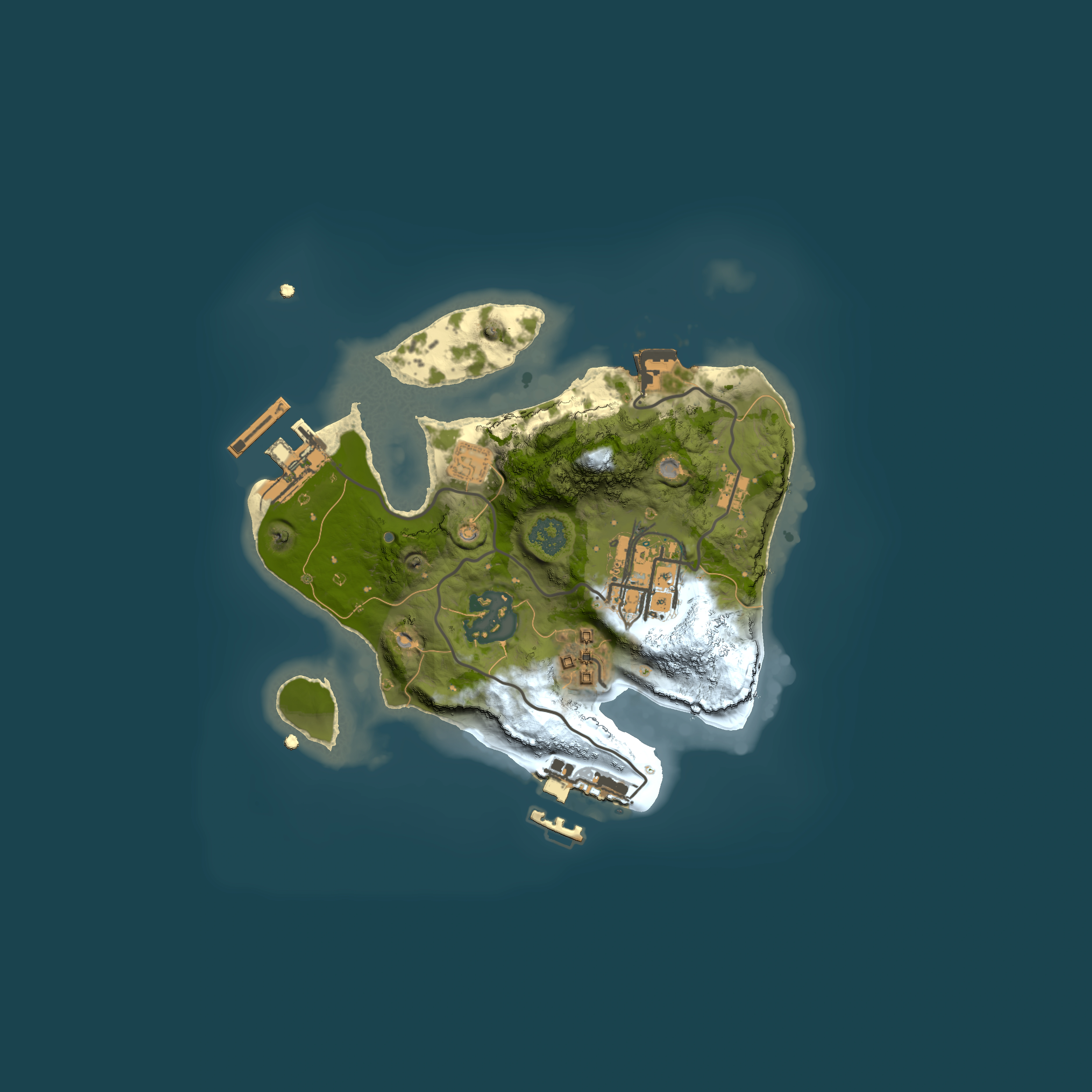 Full top-down render of Rust map seed 243033332, 2000x2000m
