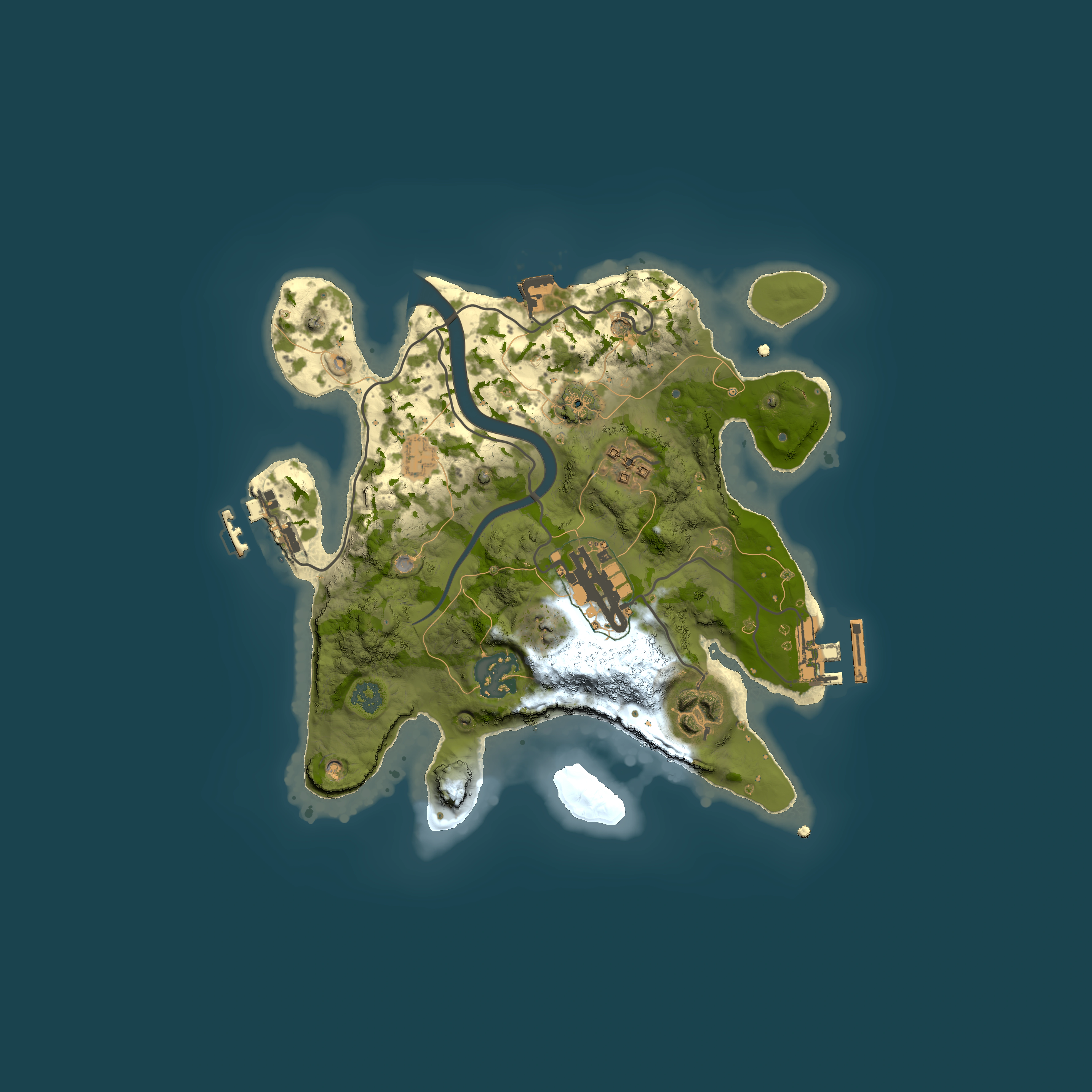 Full top-down render of Rust map seed 1932592790, 2500x2500m