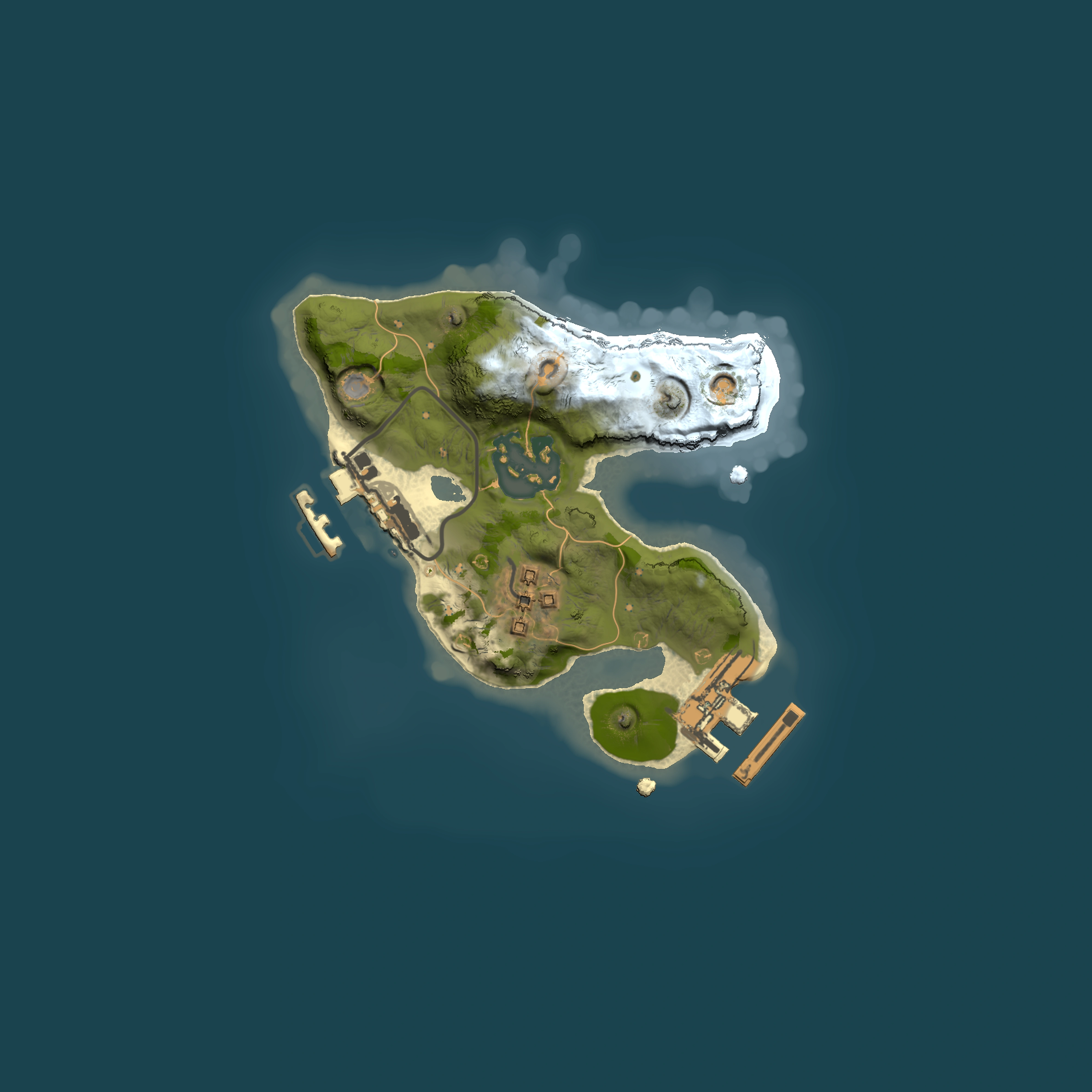 Full top-down render of Rust map seed 1263865521, 1500x1500m