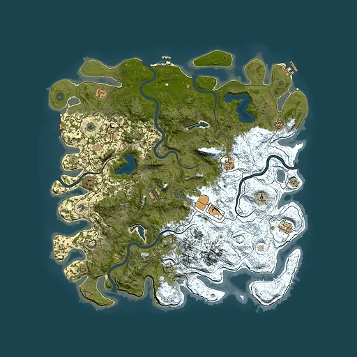 Rust map seed 2097099747, 5000x5000m top-down preview