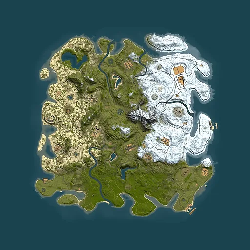 Rust map seed 1320257531, 5000x5000m top-down preview