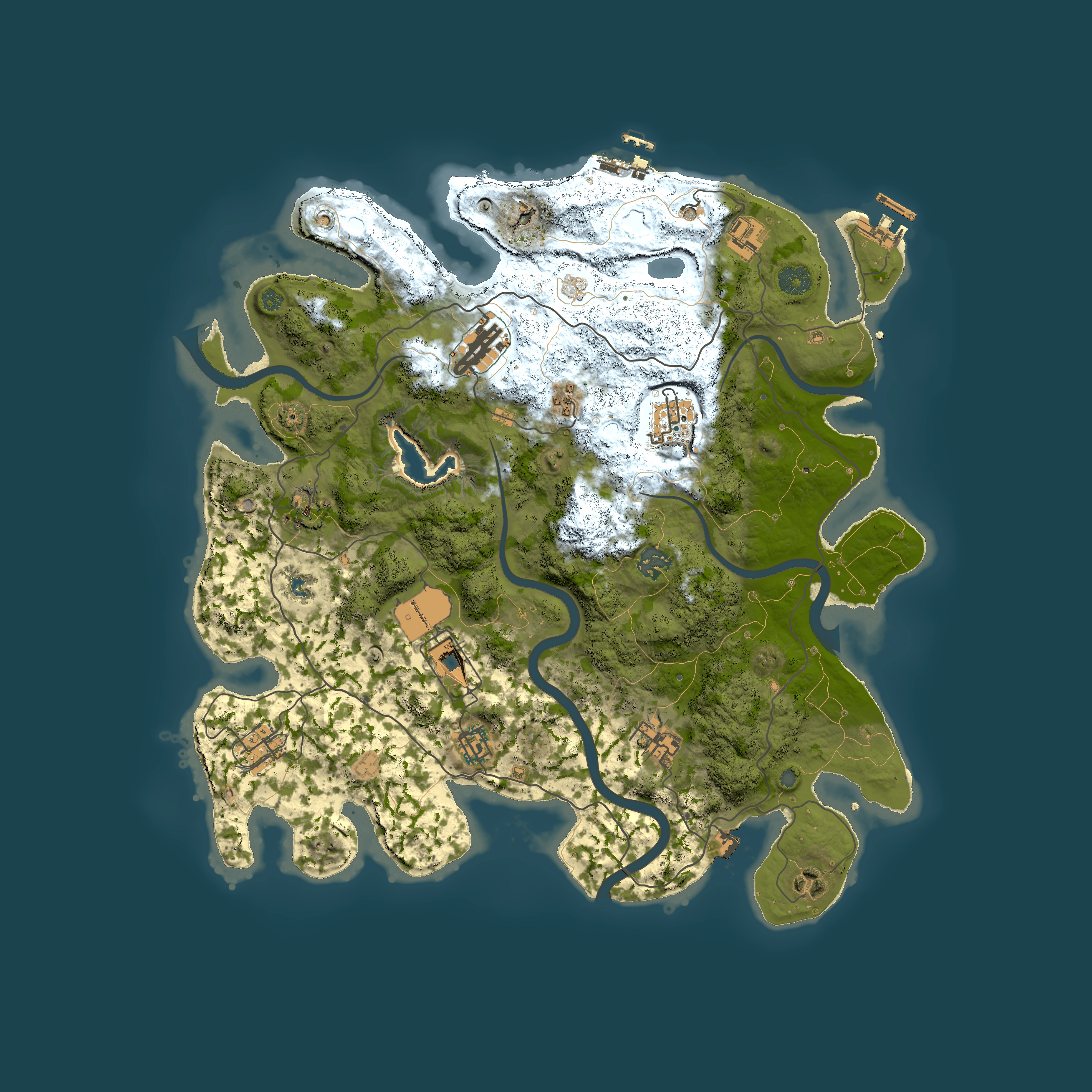 Full top-down render of Rust map seed 2008584847, 4000x4000m