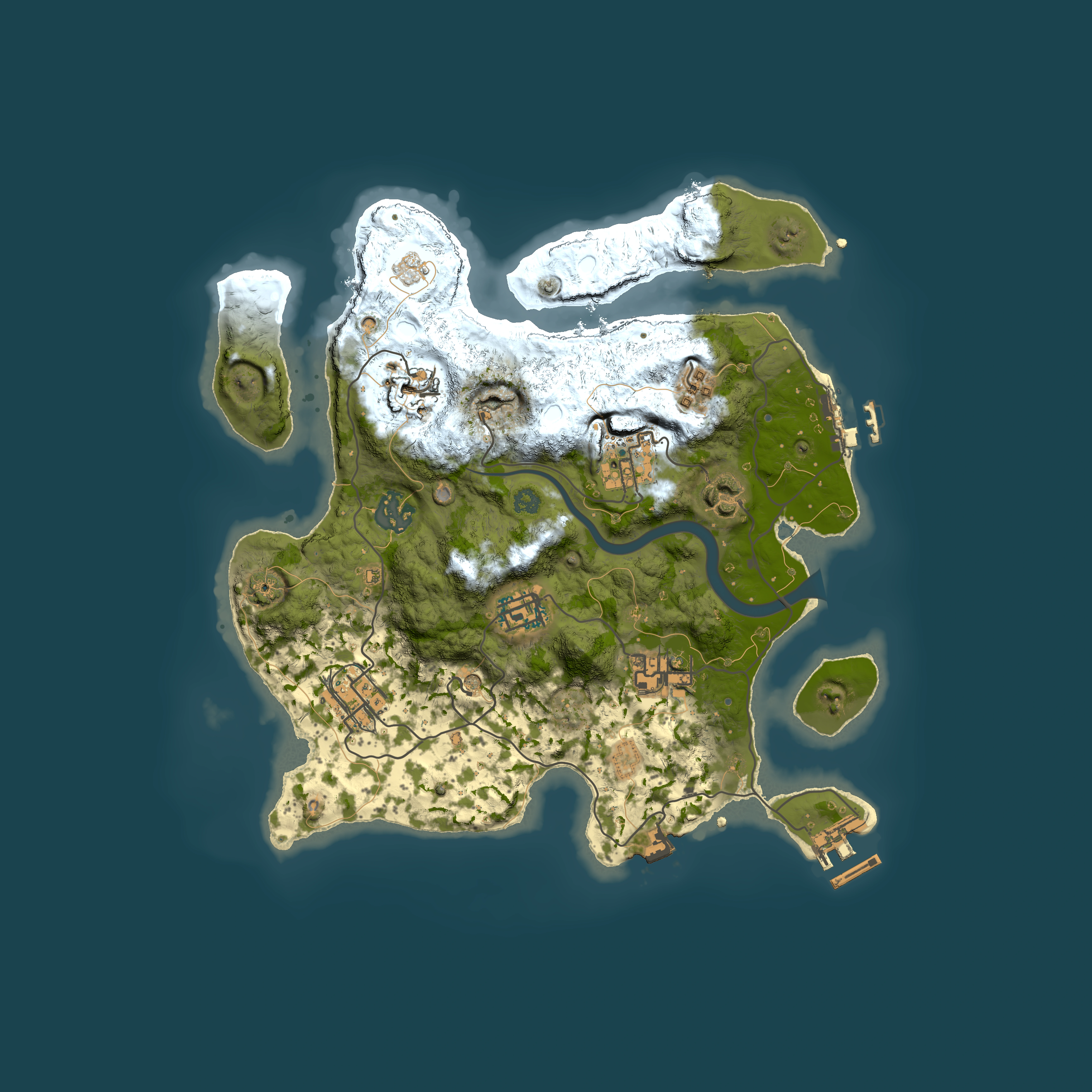 Full top-down render of Rust map seed 1751061324, 3000x3000m