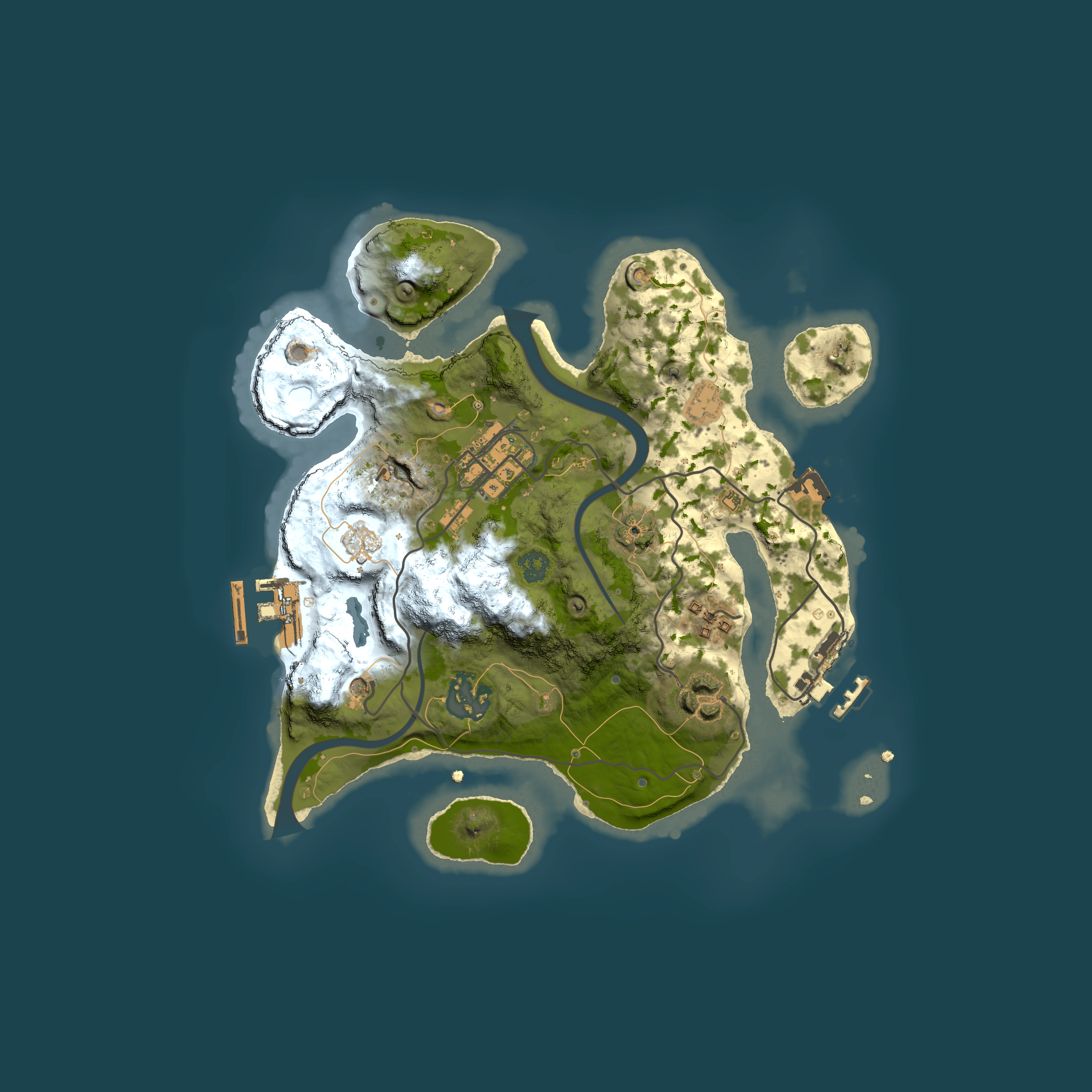 Full top-down render of Rust map seed 1555123464, 2500x2500m
