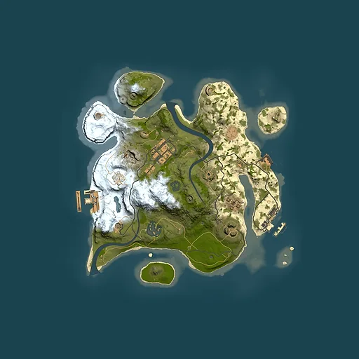 Rust map seed 1555123464, 2500x2500m top-down preview