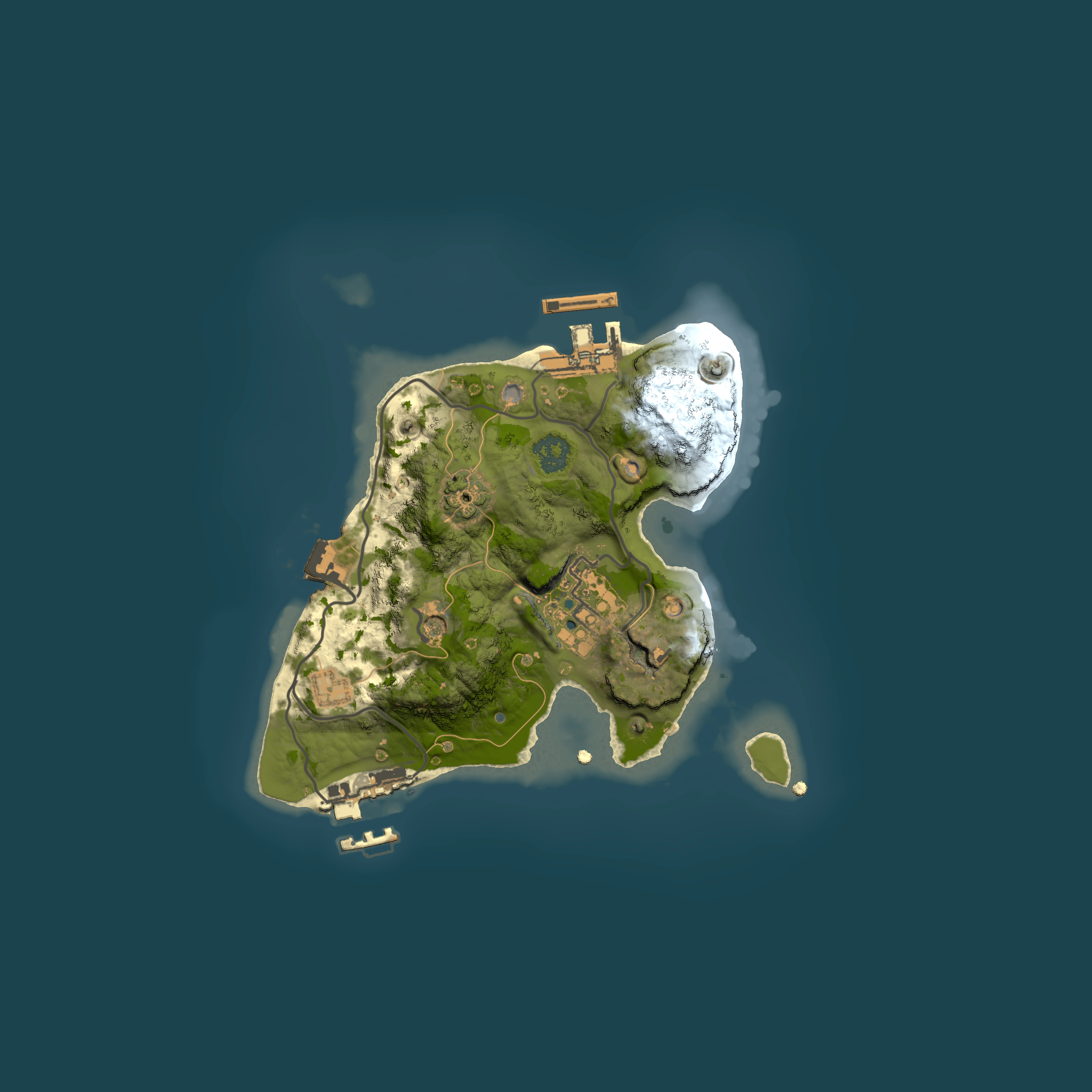 Full top-down render of Rust map seed 48357892, 2000x2000m
