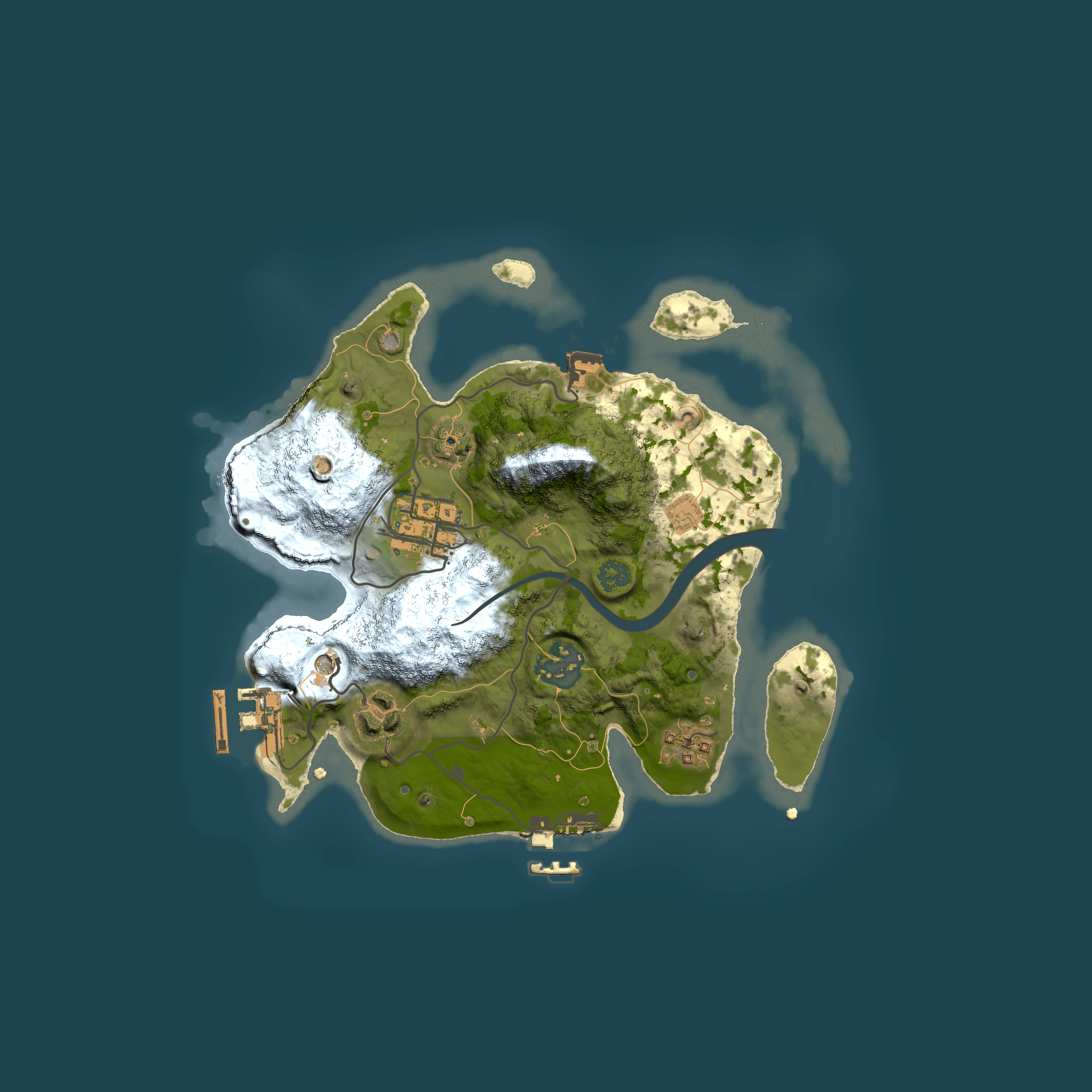 Full top-down render of Rust map seed 207451509, 2500x2500m