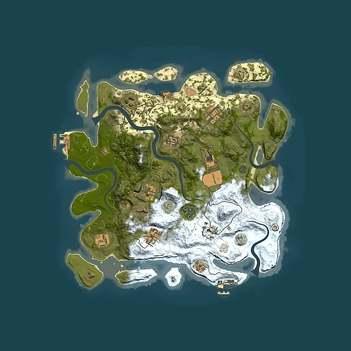 Rust map seed 169436304, 3500x3500m top-down preview
