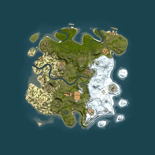 Rust map seed 2066303848, 3500x3500m top-down preview