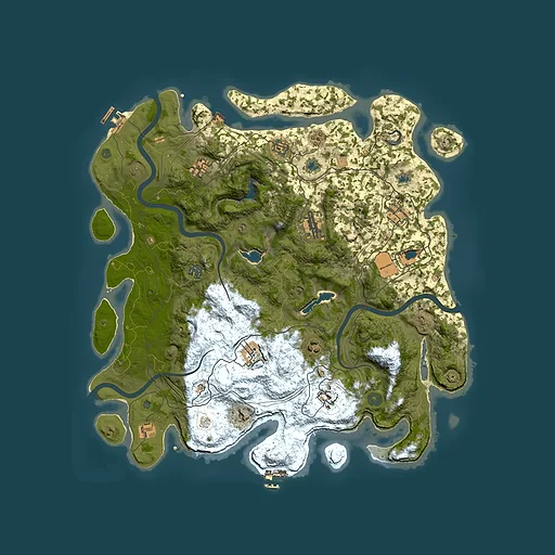 Rust map seed 574382501, 4500x4500m top-down preview
