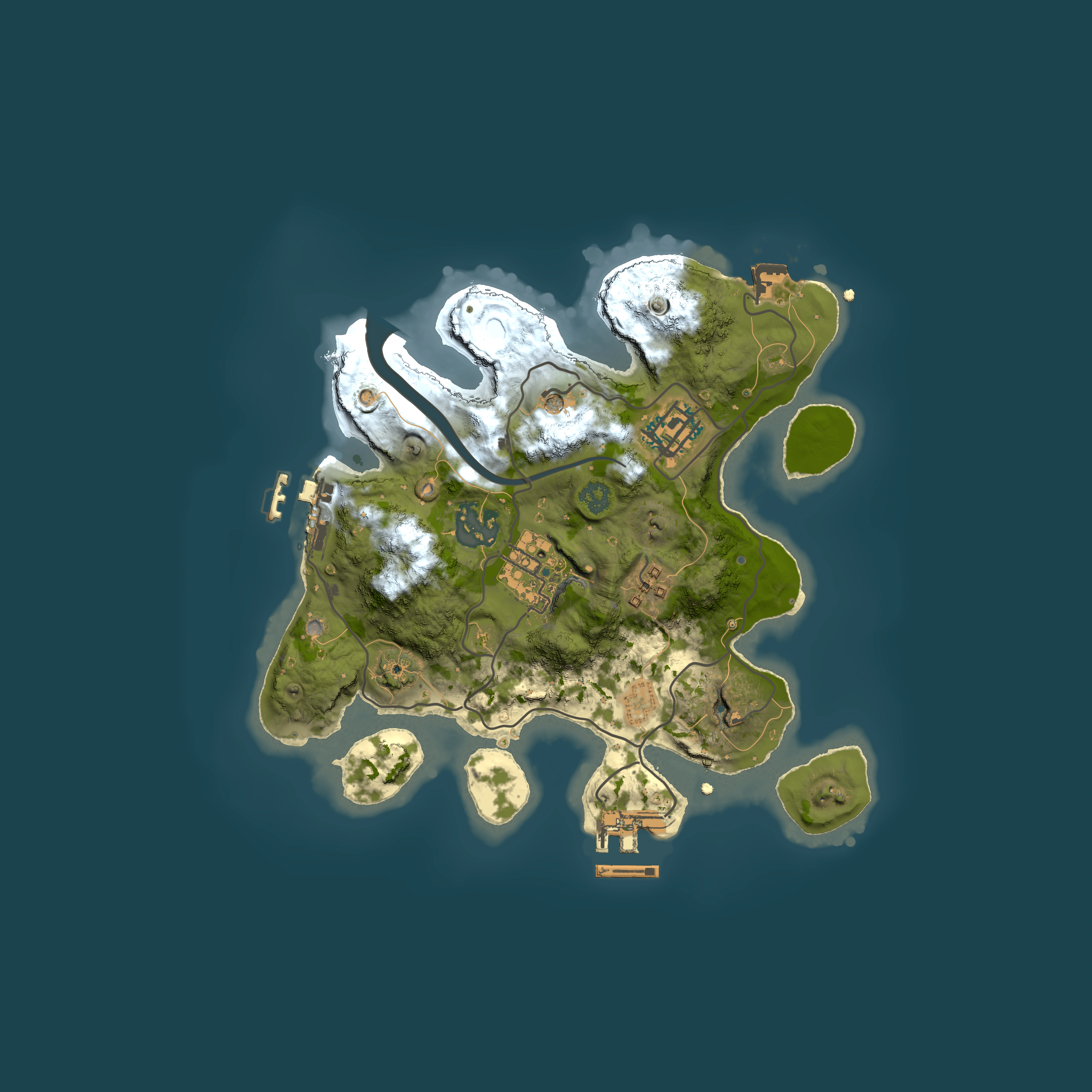 Full top-down render of Rust map seed 212843626, 2500x2500m