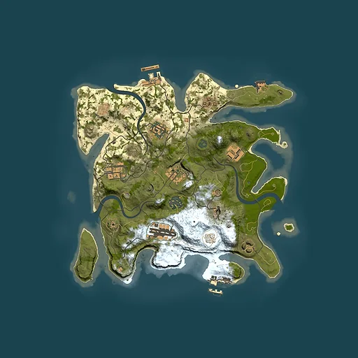 Rust map seed 448217646, 3000x3000m top-down preview