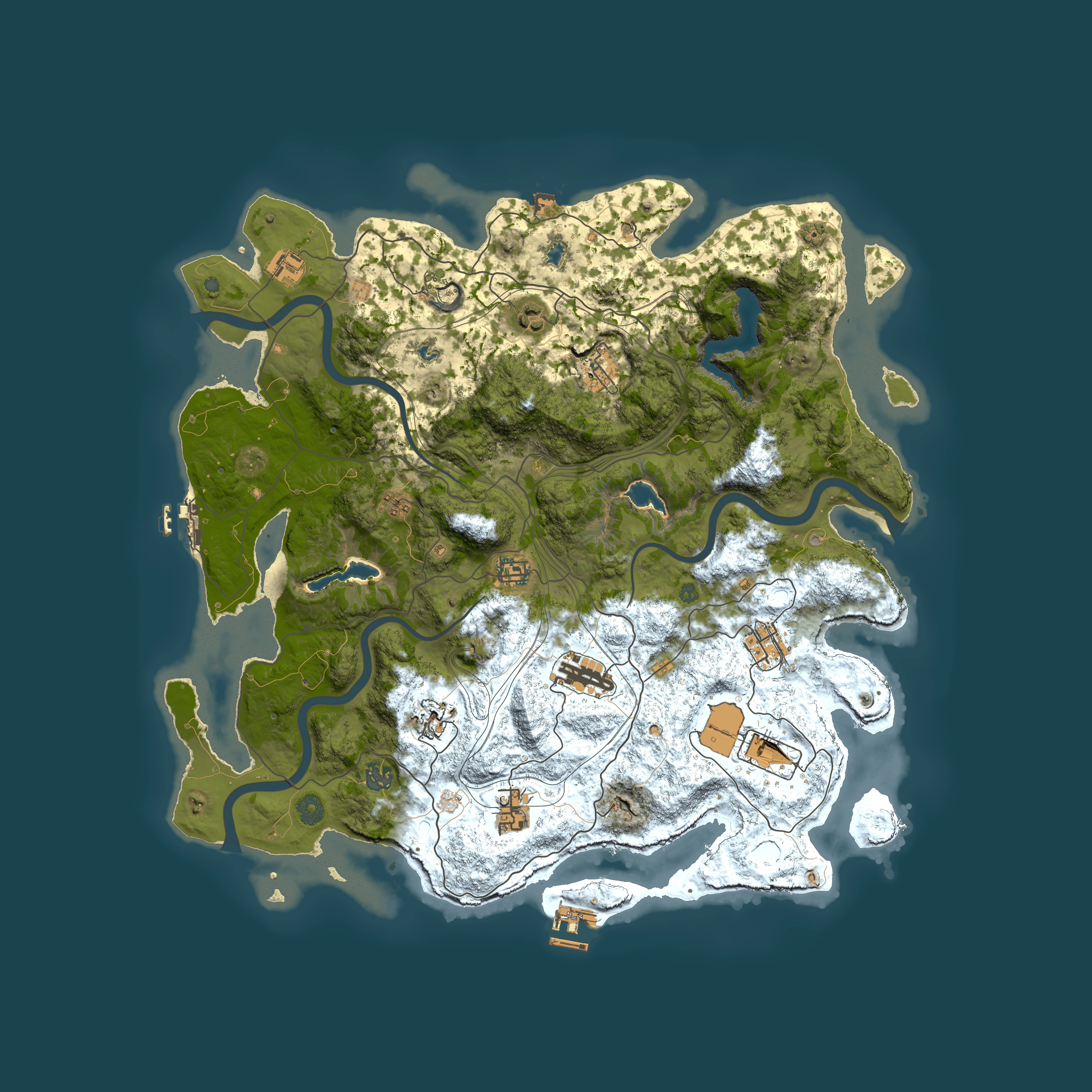 Full top-down render of Rust map seed 1791231947, 4500x4500m