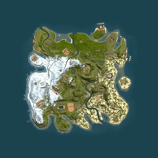 Rust map seed 44376409, 3500x3500m top-down preview