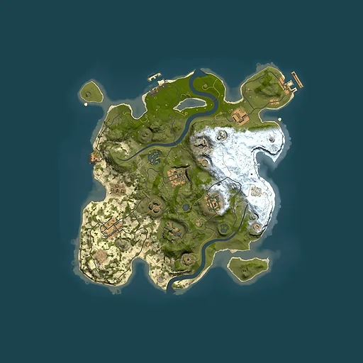 Rust map seed 1848297505, 3000x3000m top-down preview