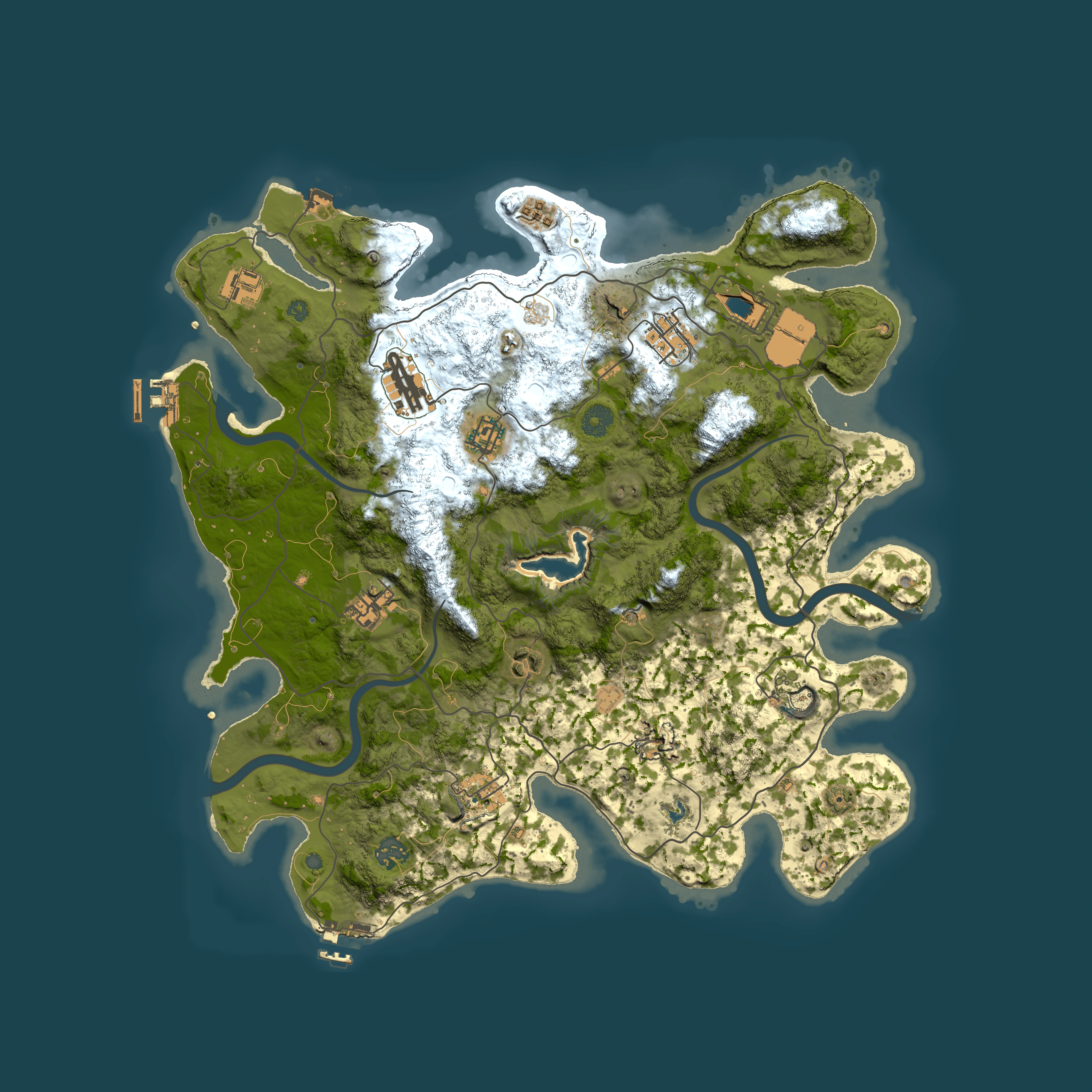 Full top-down render of Rust map seed 587346581, 4000x4000m