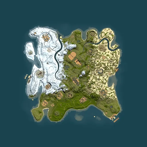 Rust map seed 292521140, 3500x3500m top-down preview