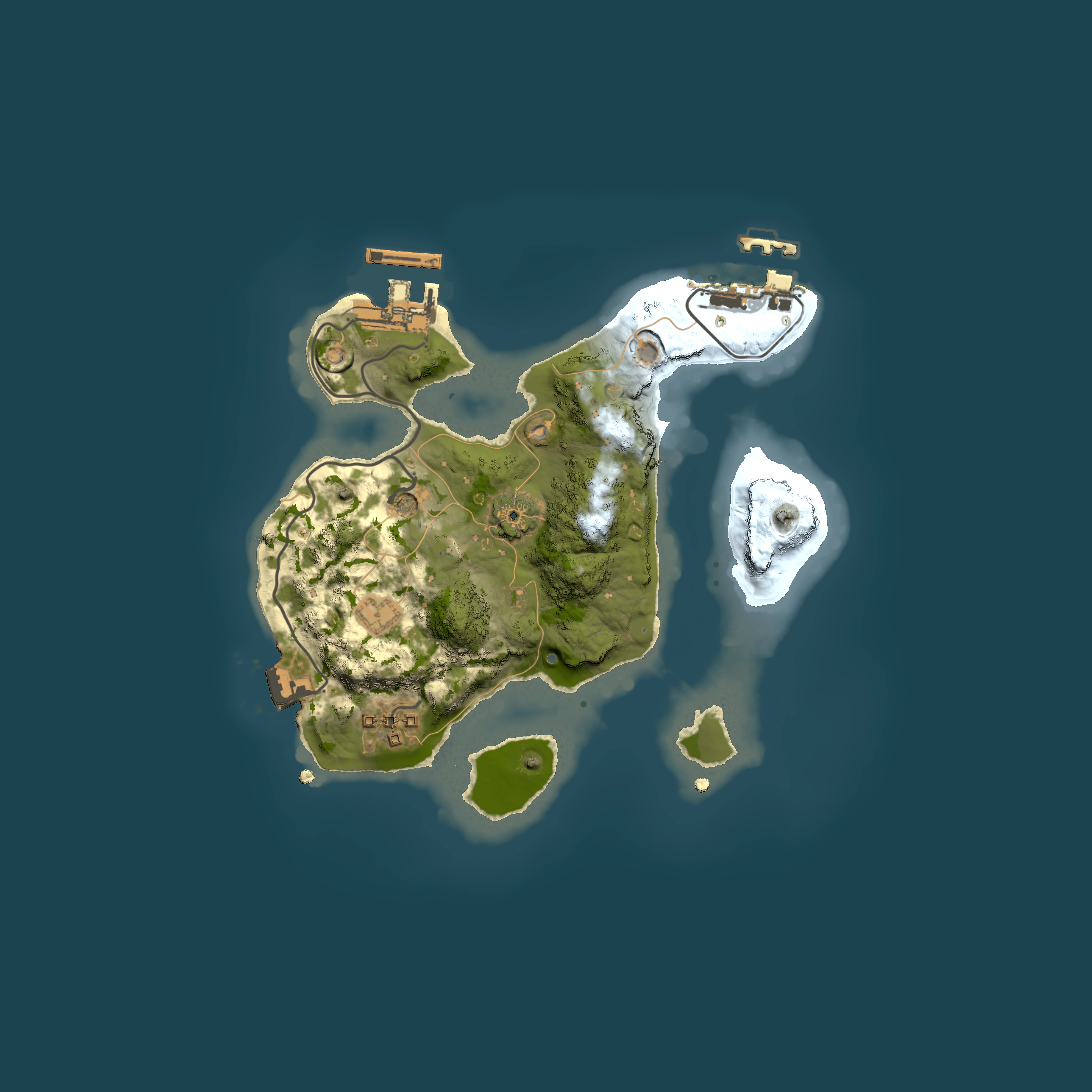 Full top-down render of Rust map seed 16849966, 2000x2000m
