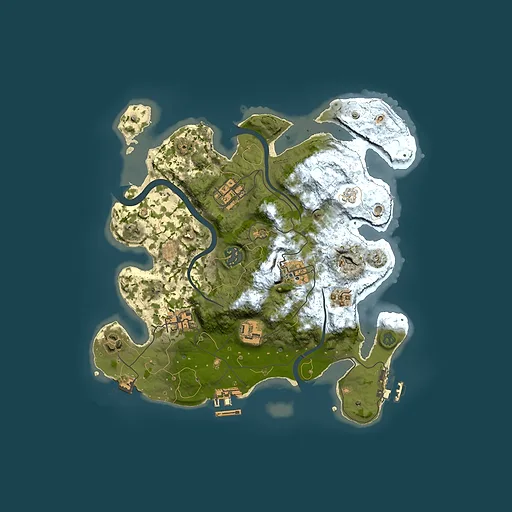 Rust map seed 1445176464, 3000x3000m top-down preview