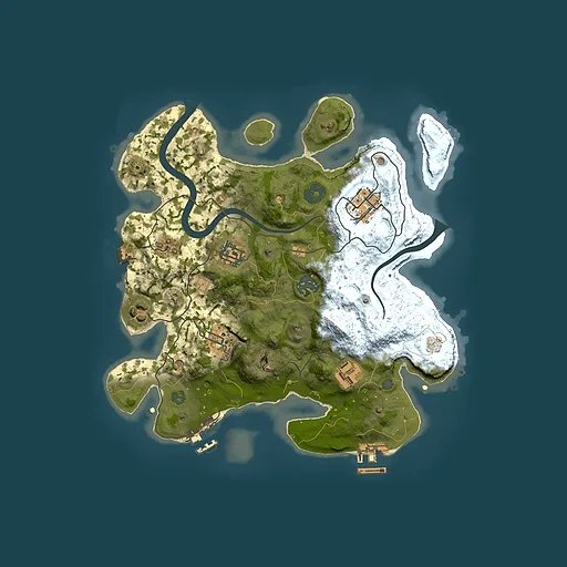 Rust map seed 668301420, 3000x3000m top-down preview