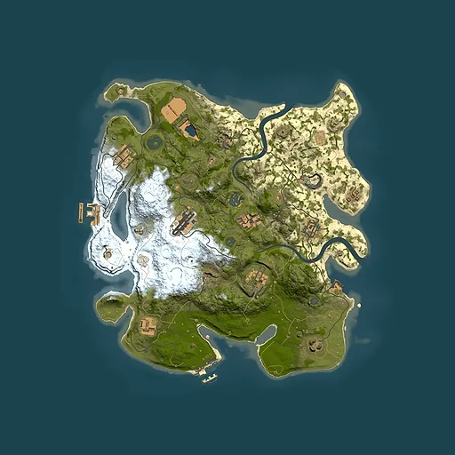 Rust map seed 2065081389, 3500x3500m top-down preview