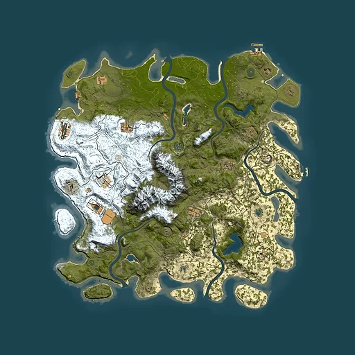 Rust map seed 192457640, 5000x5000m top-down preview