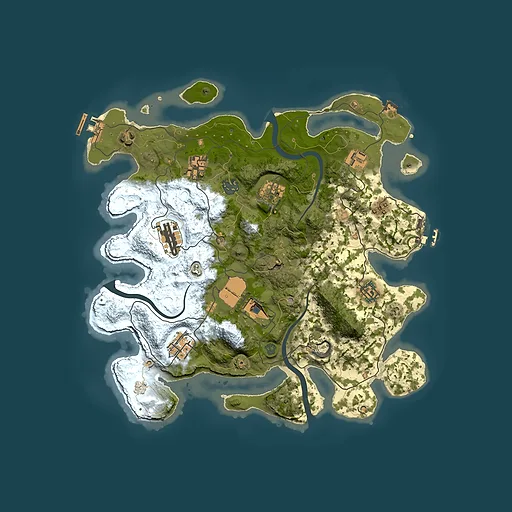 Rust map seed 856270687, 3500x3500m top-down preview