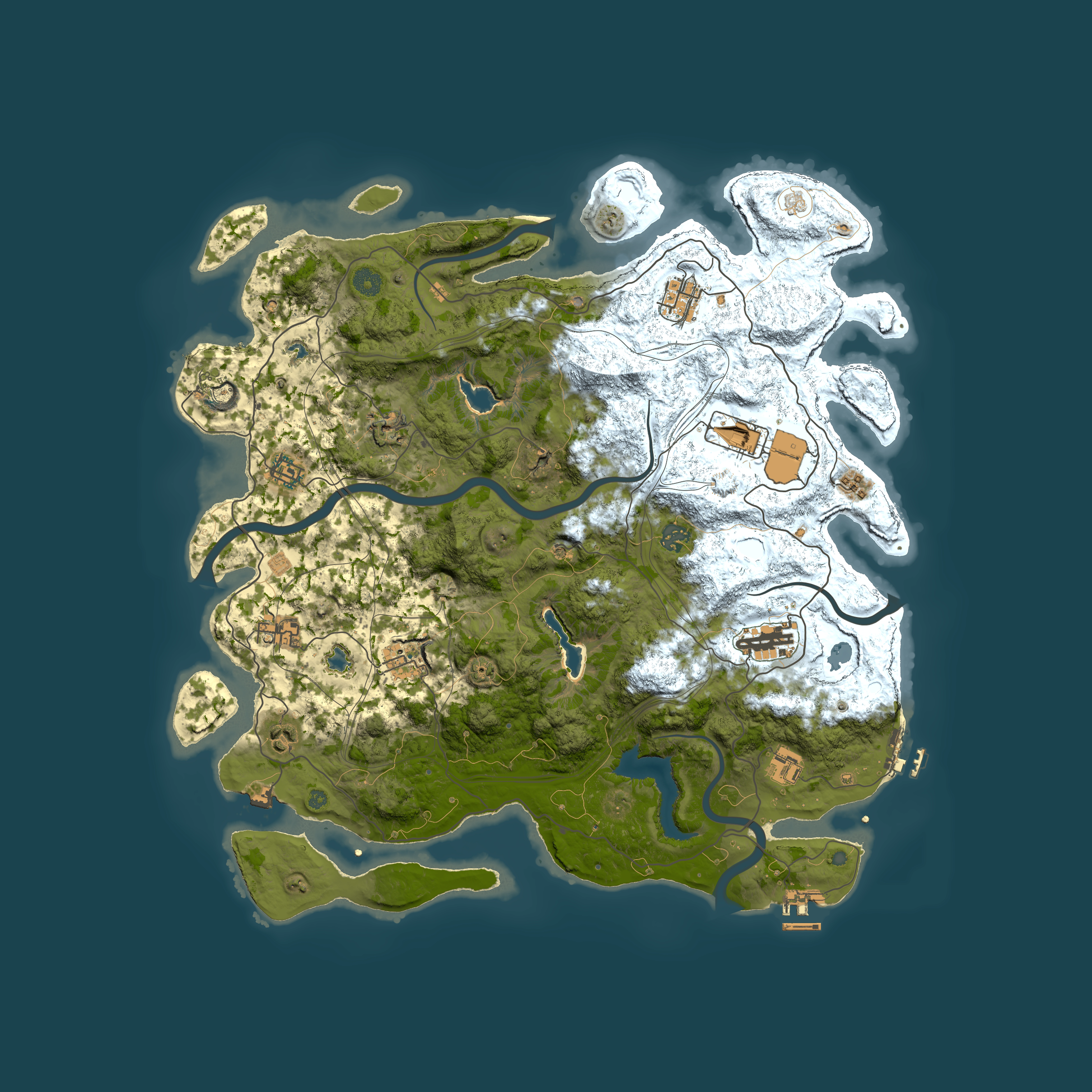 Full top-down render of Rust map seed 1817064880, 4500x4500m