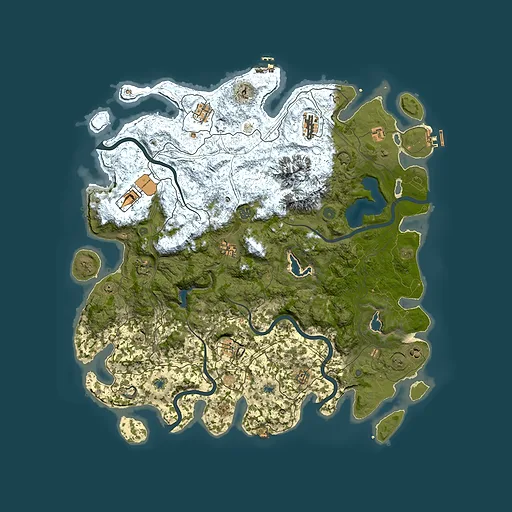 Rust map seed 2093790255, 5000x5000m top-down preview
